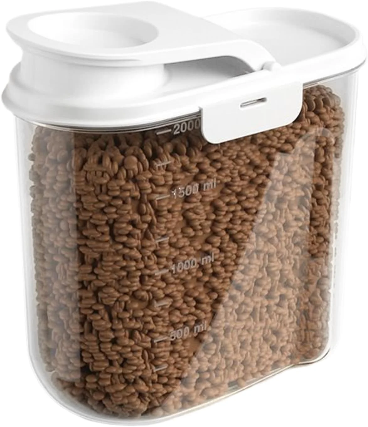 ظرف نگهداری غذای گربه - ظروف نگهداری غذای حیوانات خانگی | ظرف سازمان دهنده 2 لیتری درب دار برای شکر، برنج، غلات، آجیل، پاستا، تنقلات، سازماندهی آشپزخانه و انبار آپارتمان