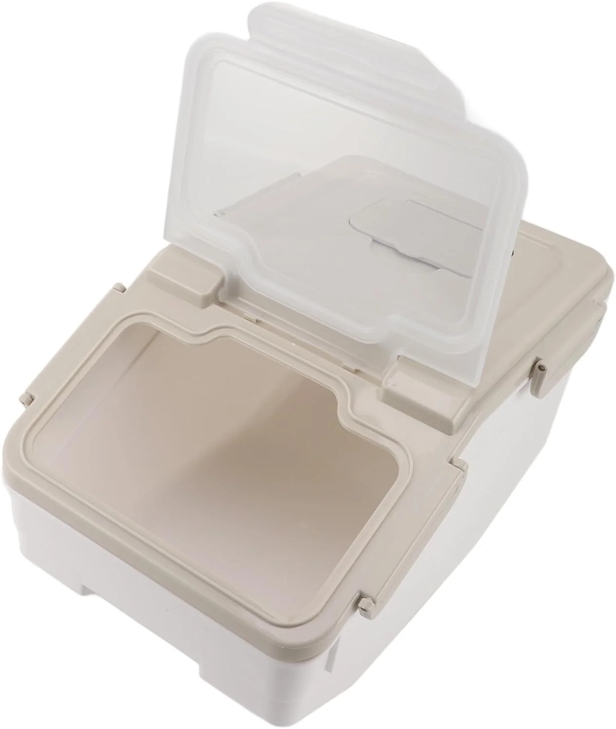 ظروف نگهداری برنج Fockety، ظرف نگهداری مواد غذایی تاشو با درب محکم، چرخ غلتکی، پیمانه اندازه گیری، سطل ضد آب مواد غذایی برای دانه های برنج، حیوانات خانگی (5 کیلوگرم / 11 پوند)