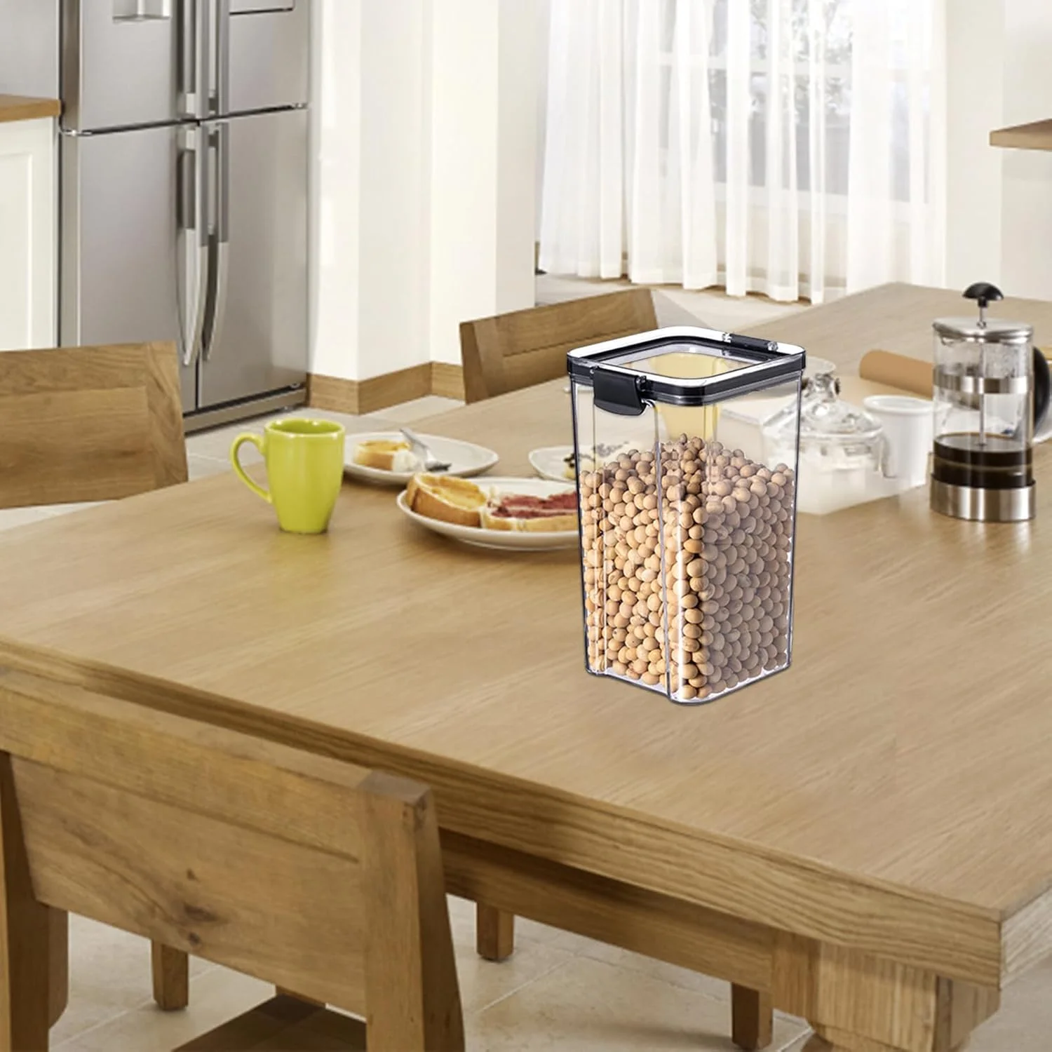 مخزن نگهداری مهر و موم شده، ظرف برنج مخزن نگهداری مهر و موم شده ضد رطوبت | جعبه یخچال آشپزخانه غلات کامل ضد نشت