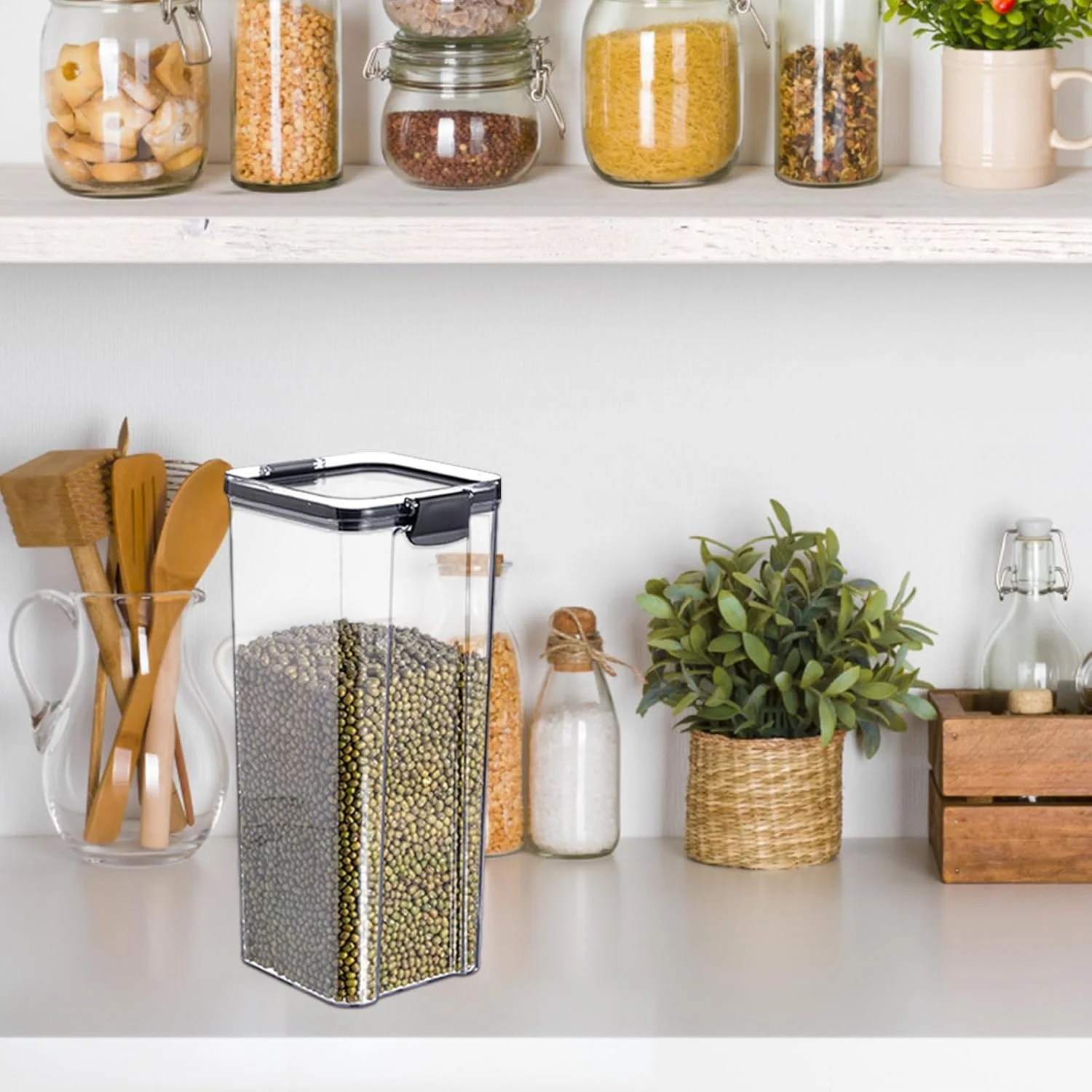 ظرف نگهداری مواد غذایی | مخزن نگهداری مهر و موم شده ضد رطوبت برنج - جعبه غلات برای سازماندهی انبار آشپزخانه