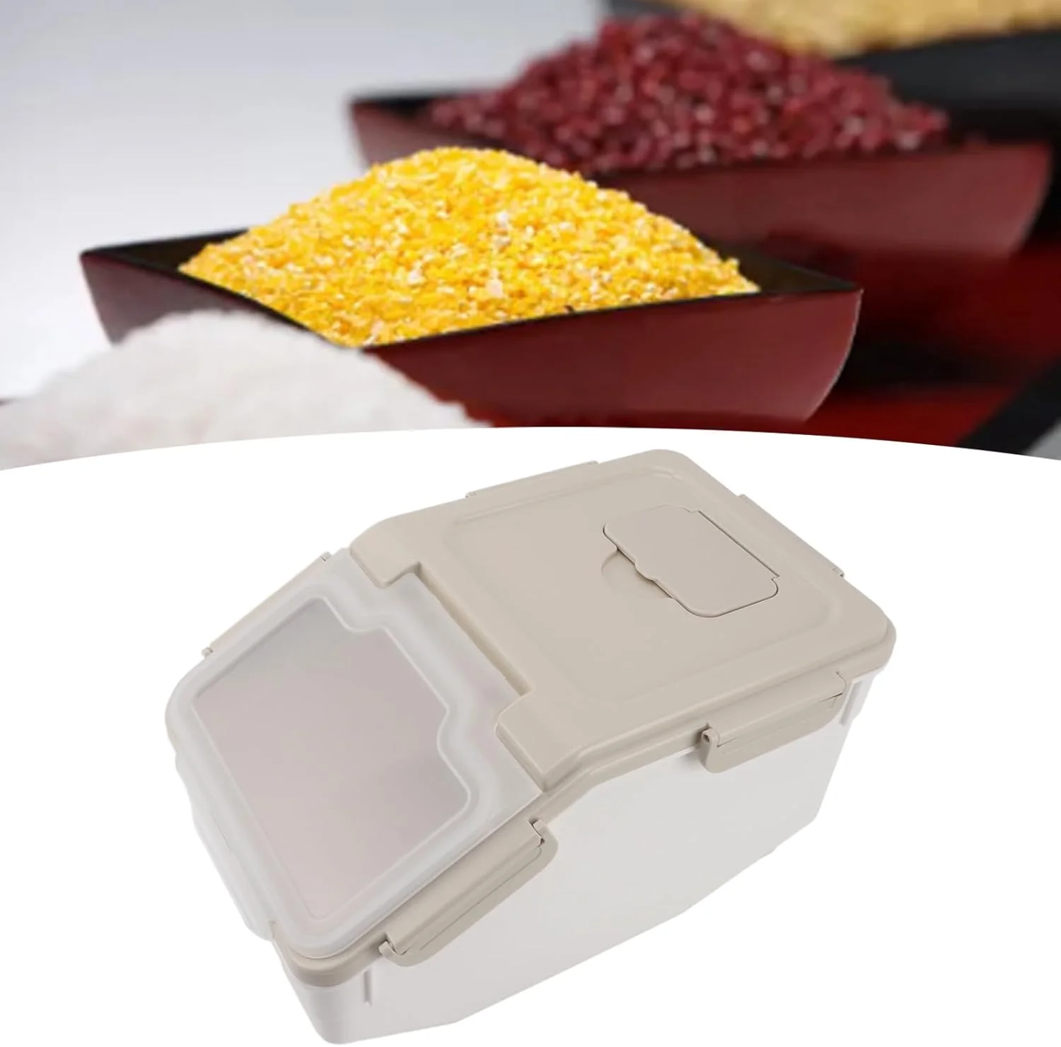 ظروف نگهداری برنج Fockety، ظرف نگهداری مواد غذایی تاشو با درب محکم، چرخ غلتکی، پیمانه اندازه گیری، سطل ضد آب مواد غذایی برای دانه های برنج، حیوانات خانگی (5 کیلوگرم / 11 پوند) ظروف نگهداری برنج Fockety، ظرف نگهداری مواد غذایی تاشو با درب محکم، چرخ غلتکی، پیمانه اندازه گیری، سطل ضد آب مواد غذایی برای دانه های برنج، حیوانات خانگی (5 کیلوگرم / 11 پوند)