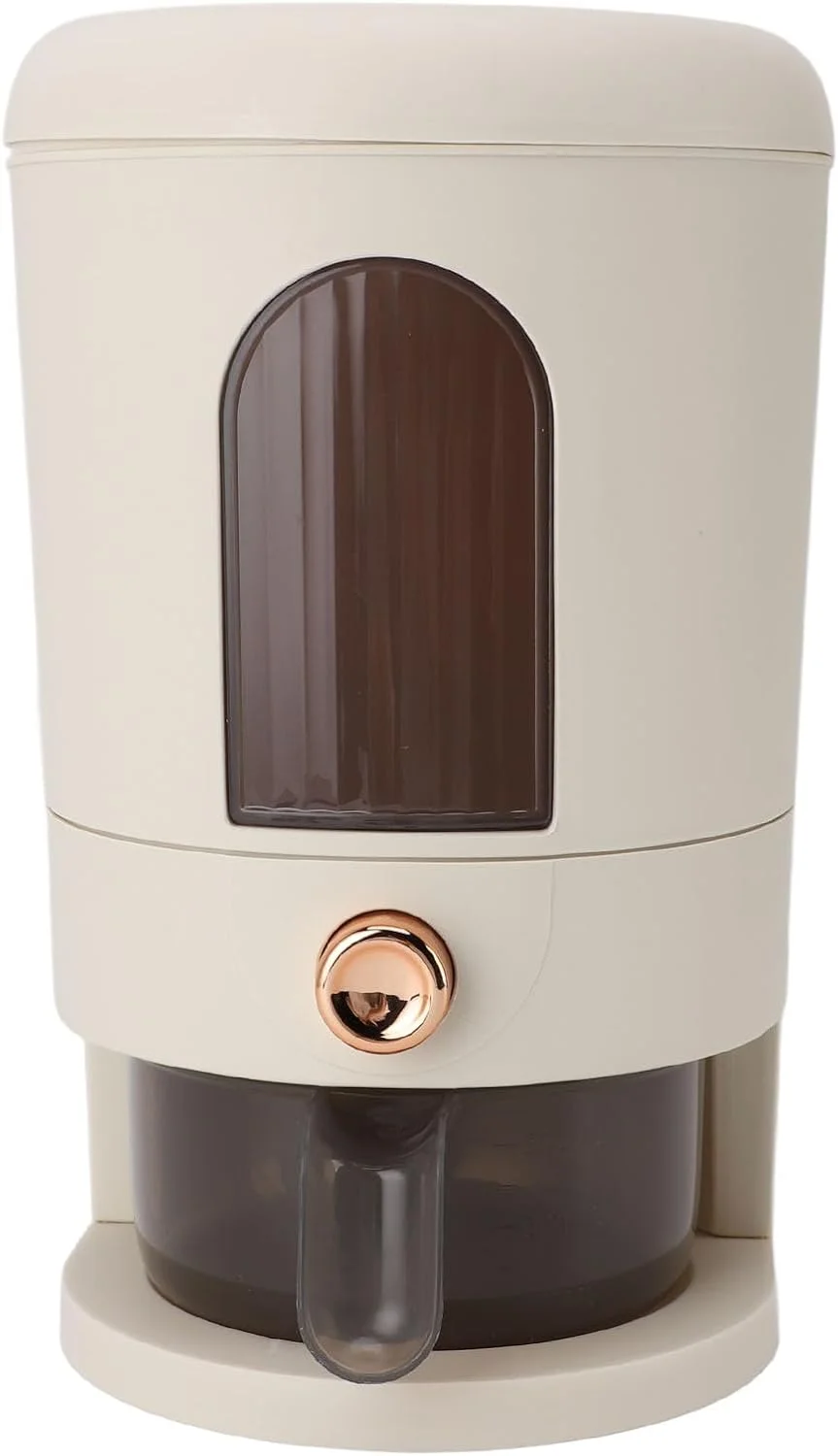 ظرف برنج 5 کیلویی Asixxsix، ظرف نگهداری غلات با ظرفیت بالا از جنس پلاستیک درجه مواد غذایی با درب و پیمانه اندازه گیری، سطل پخش کننده غلات ضد رطوبت و مهر و موم شده برای آشپزخانه