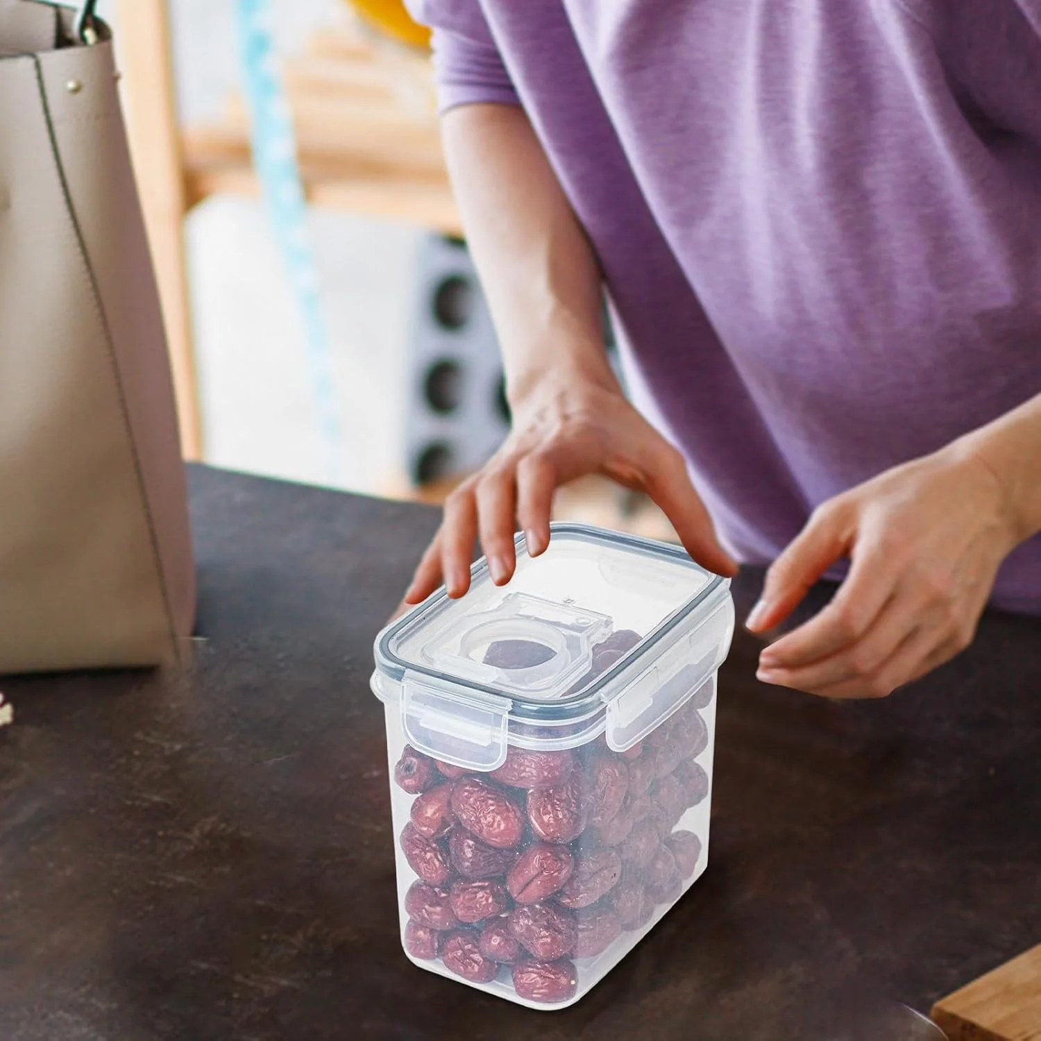 ظرف نگهداری غلات برای کابینت | سازمان دهنده ضد هوا، ظروف نگهداری مواد غذایی خشک درب دار | ظروف نگهداری مواد غذایی شفاف و ضد هوا برای شکر، غلات، تنقلات، برنج، آجیل و بیسکویت