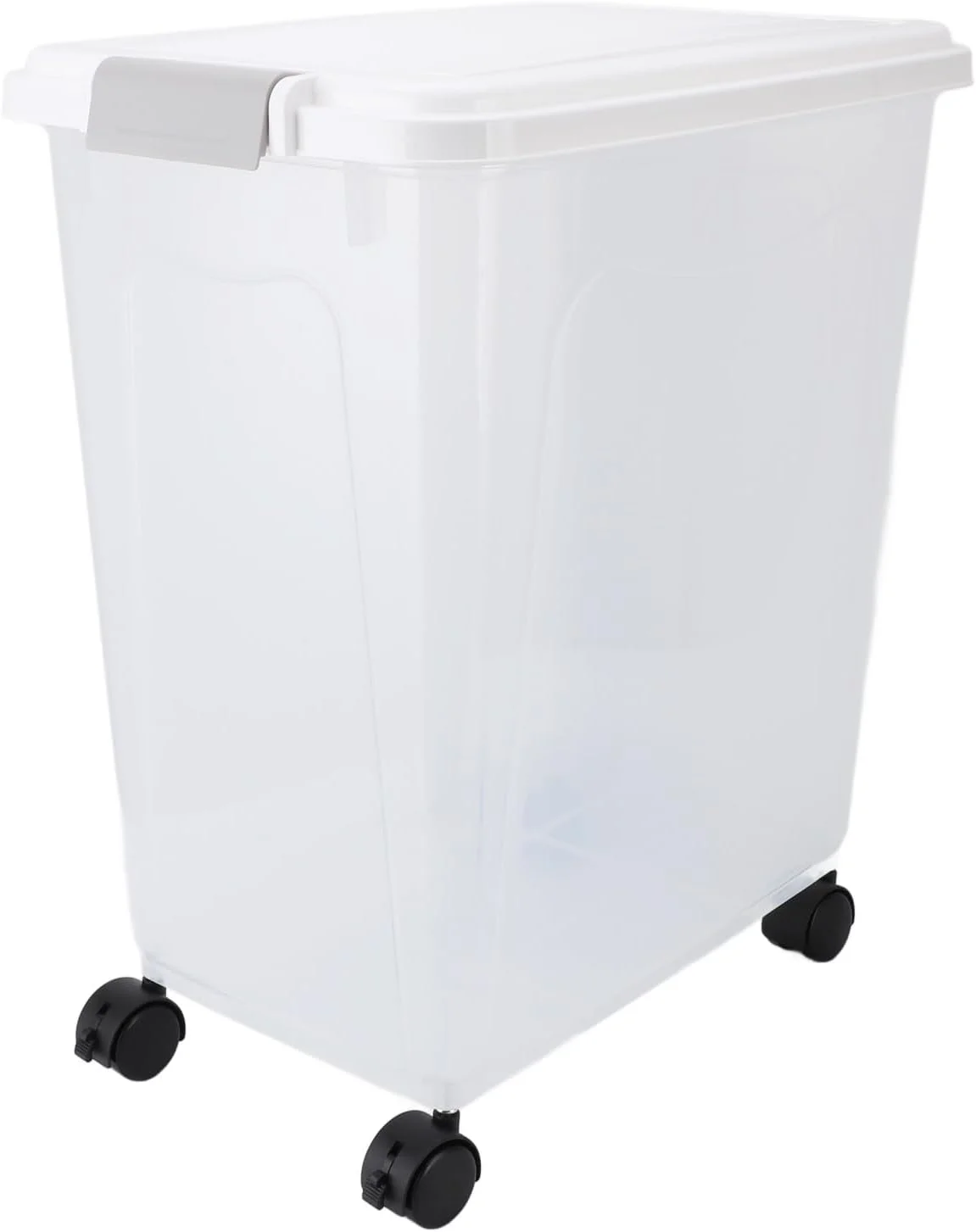 Fockety Large Food Storage Container, Airtight Rice Container with Lid, Transparent PP Pantry Canister for Cereal, Flour, Snacks, Dog Food Storage for Kitchen or Restaurant