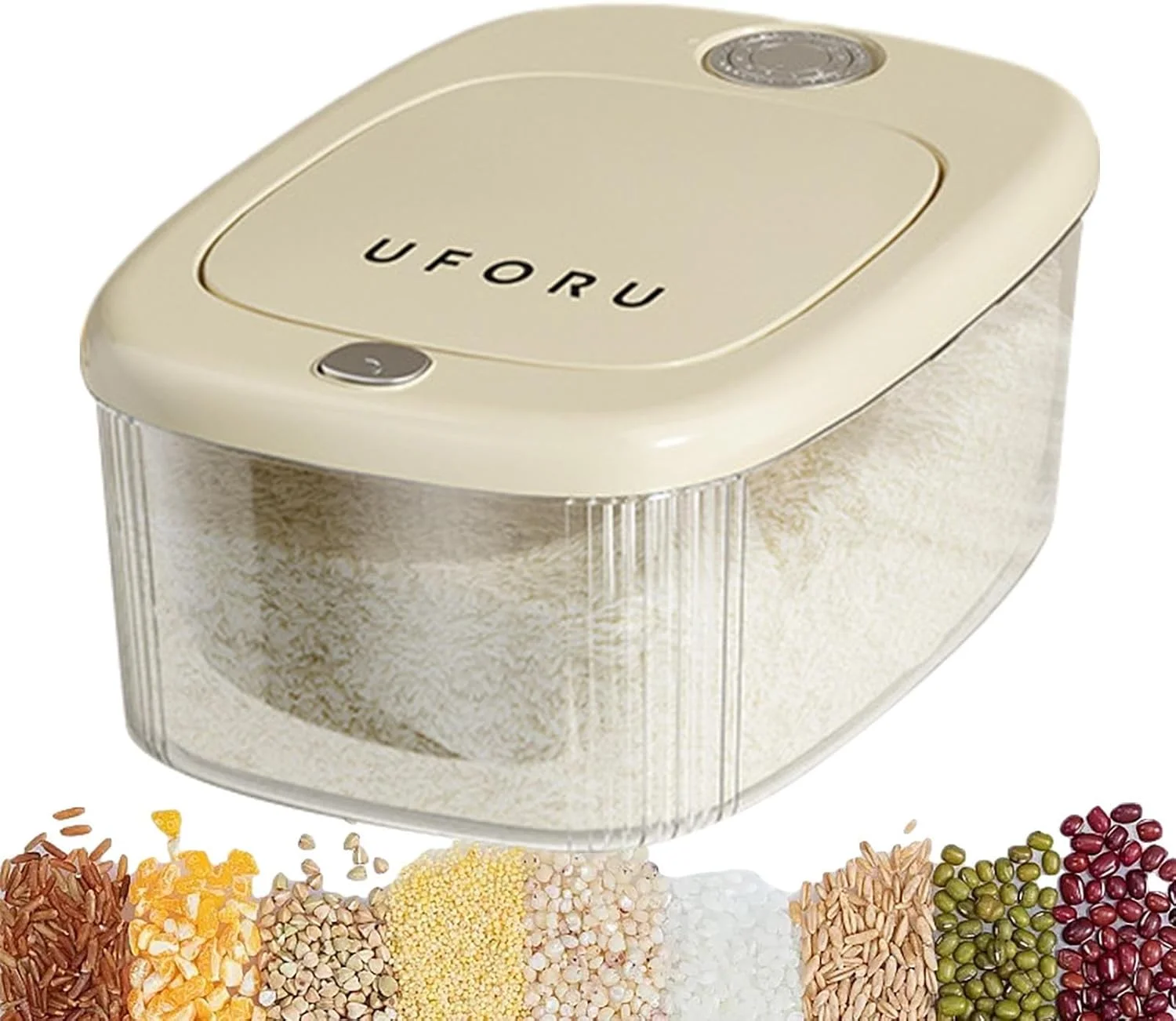 Rice Box Container | Large Capacity Kitchen Rice Storage Boxes - Reusable Airtight Dispenser Safe Dry Food Storage Containers for Pantry Organization and