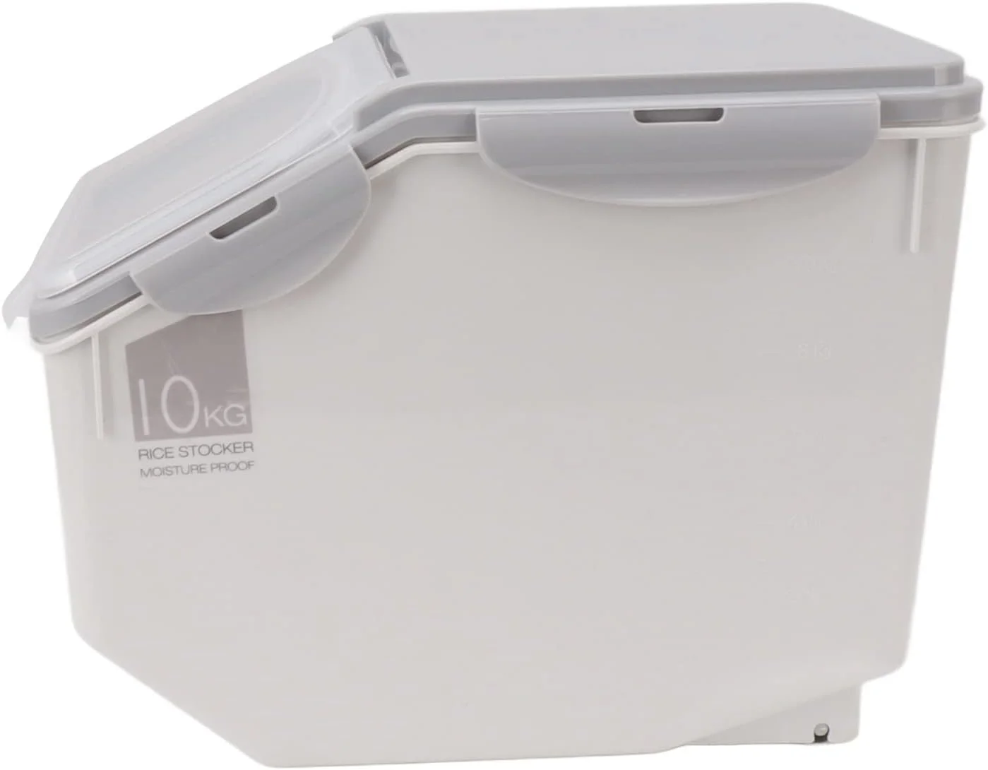 ظرف نگهداری برنج پلاستیکی Jiawu، سازمان دهنده دانه های غذایی مهر و موم شده و ضد هوا برای لوازم آشپزخانه (خاکستری 10 کیلوگرم)