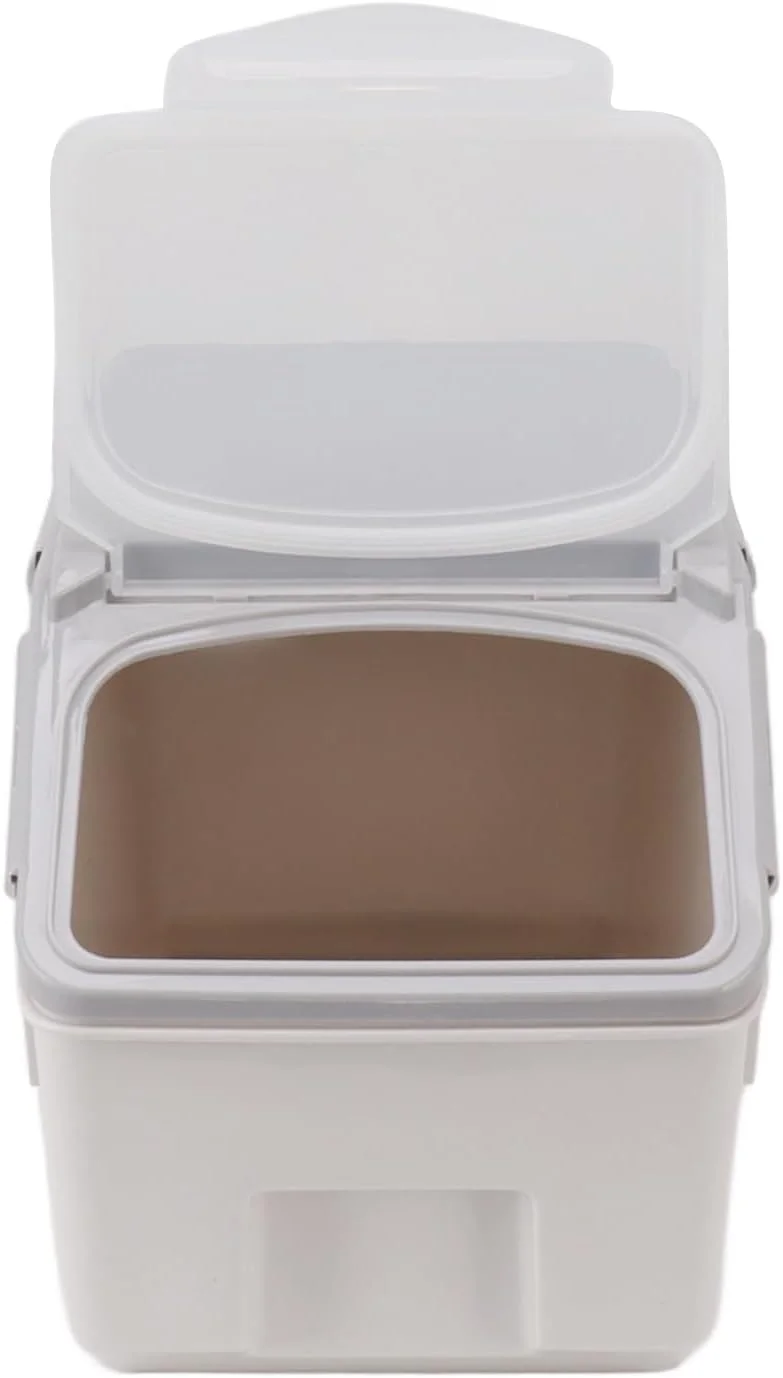 ظرف نگهداری برنج پلاستیکی Jiawu، سازمان دهنده دانه های غذایی مهر و موم شده و ضد هوا برای لوازم آشپزخانه (خاکستری 10 کیلوگرم)