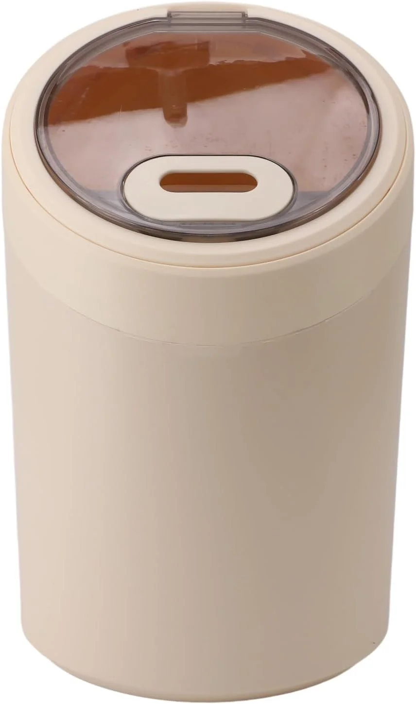 ظرف برنج ضد رطوبت GLOGLOW، ظرف بزرگ پلاستیکی برنج 12.5 کیلوگرمی برای نگهداری مواد غذایی در آشپزخانه خانواده (سفید کرمی)