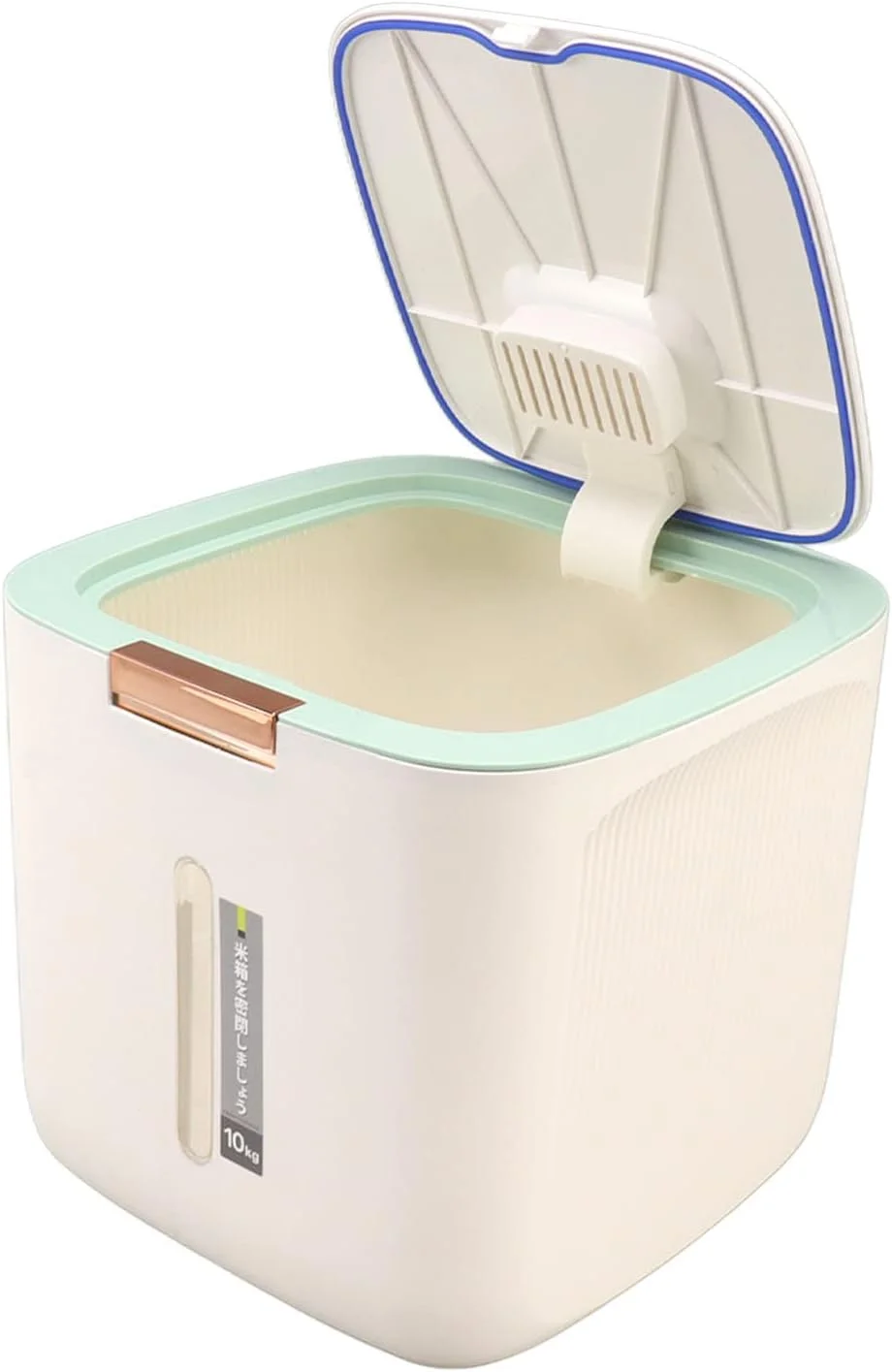 ظرف نگهداری برنج Asixxsix با ظرفیت 10 کیلوگرم، ظروف نگهداری مواد غذایی خشک از جنس PP با درجه غذایی به همراه پیمانه اندازه گیری، ضد رطوبت، مناسب برای غلات، آرد، برنج، آجیل، لوبیا و غذای حیوانات خانگی (سبز روشن)