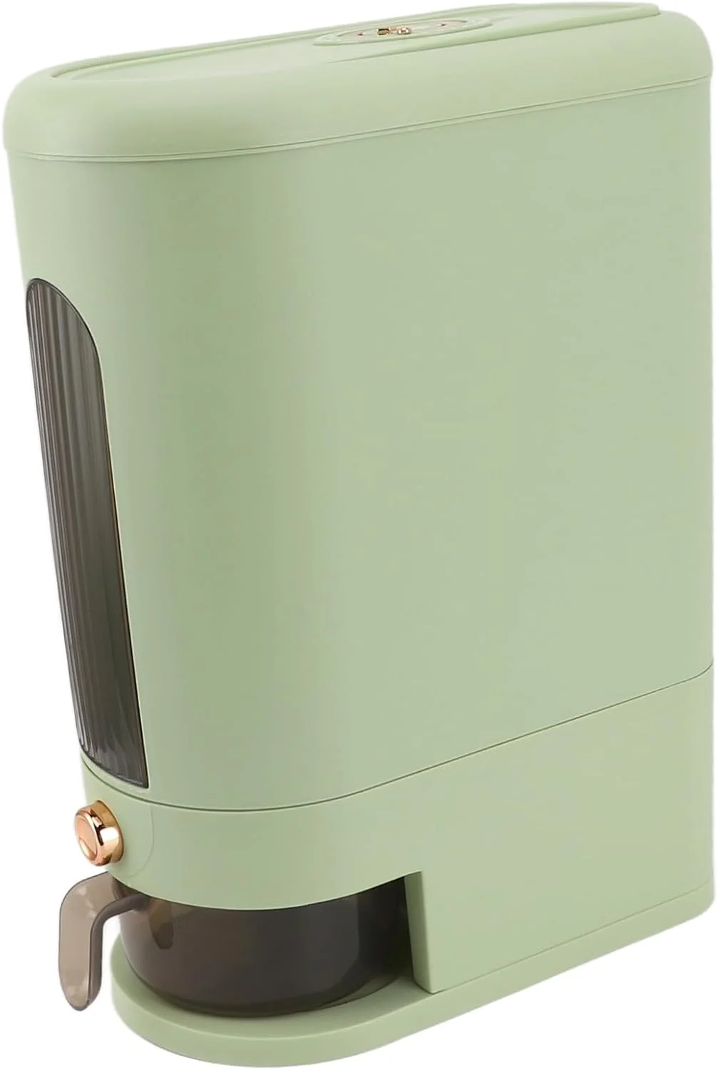 ظرف نگهداری برنج Asixxsix، ظرف بزرگ 5 کیلوگرمی غلات با درب، ظرف غذای ضد هوا، ظرف نگهداری غذای خشک با پنجره شفاف برای آشپزخانه منزل، مناسب برای دانه های سویا (سبز نعنایی، ظرفیت 5 کیلوگرم)