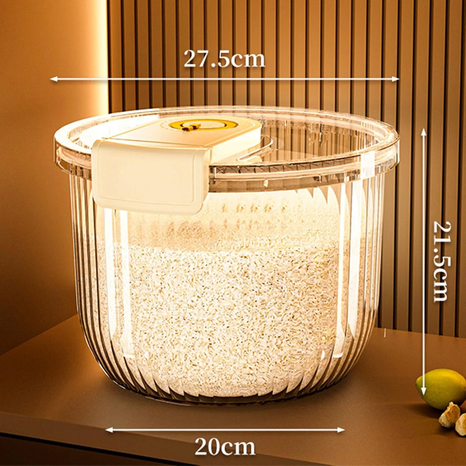 ظرف نگهداری مواد غذایی درب دار با طراحی شفاف، سطل برنج با ظرفیت بزرگ برای مواد غذایی خشک، آرد غلات، پخش کننده غلات، حفظ طعم (کوچک)