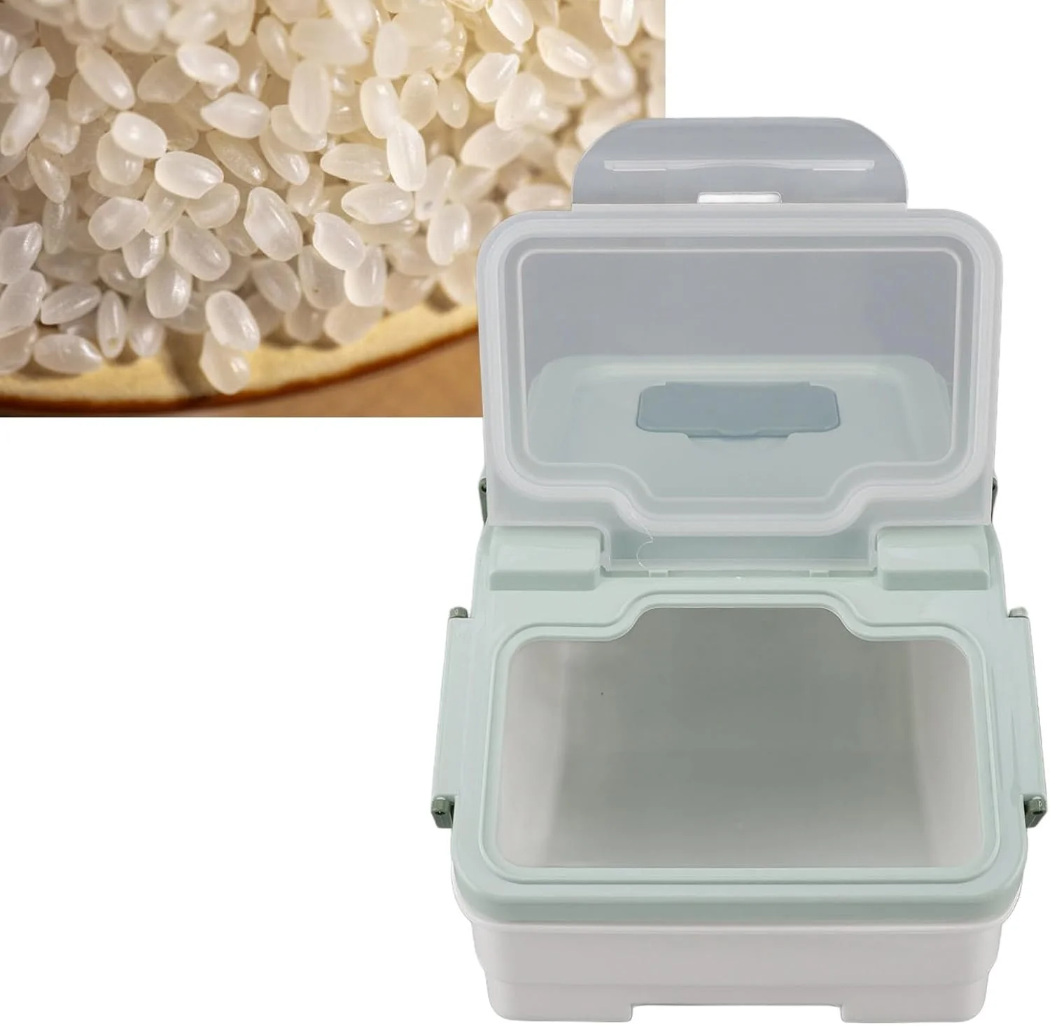 Zerodis Rice Container, Plastic Thickened Airtight Flour Storage Bin with Locking Lid Kitchen Utensils Suitable for Storing Rice Grains Other Ingredients Snacks Pet Food (5kg / 11lb)