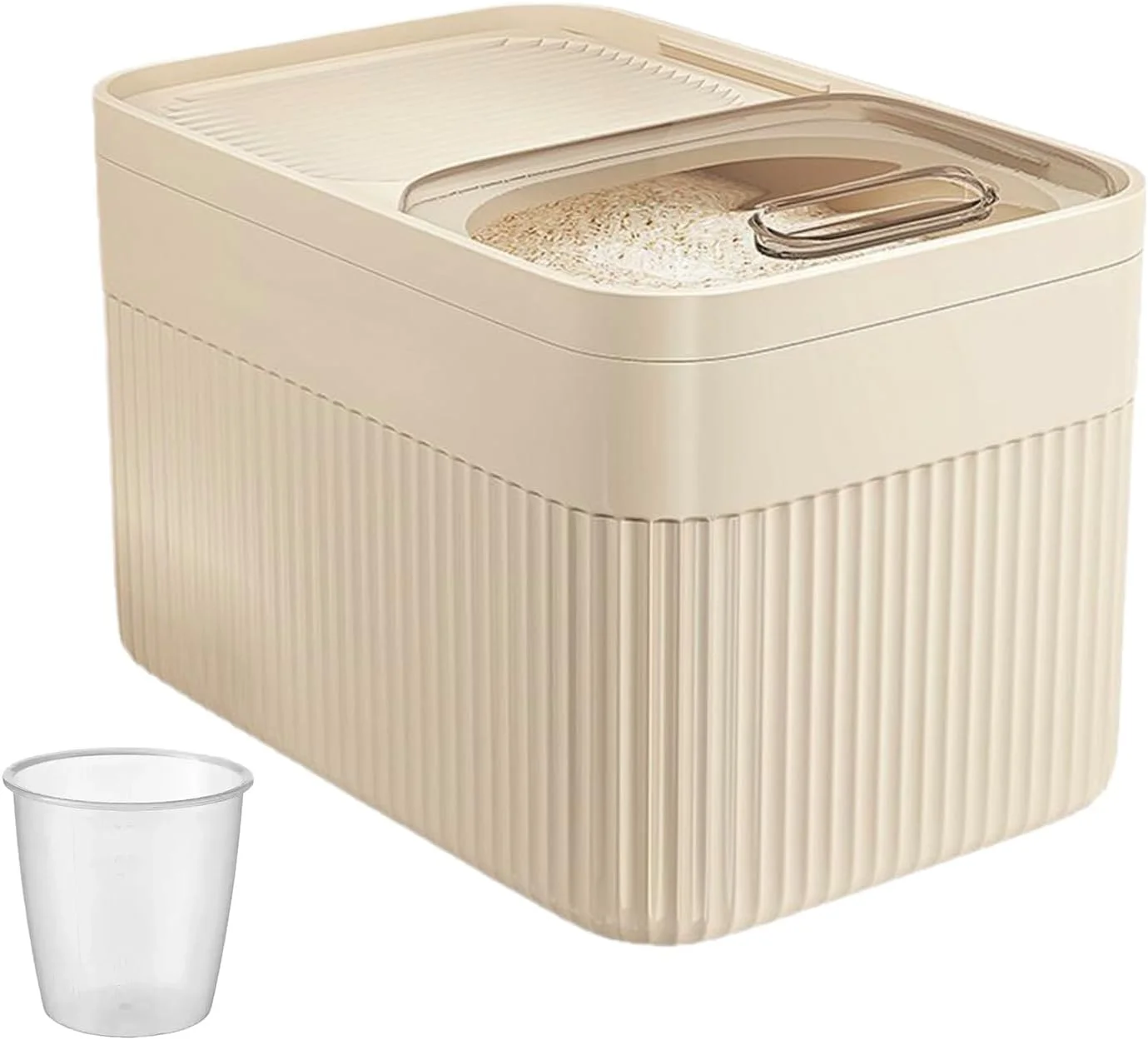 Rice Containers | Large Capacity Cereal Storage Box With Measuring Cup - Dishwasher-Safe Rice Organizer Box for Grain Flour Snack Cereal Rice Containers | Large Capacity Cereal Storage Box With Measuring Cup - Dishwasher-Safe Rice Organizer Box for Grain Flour Snack Cereal