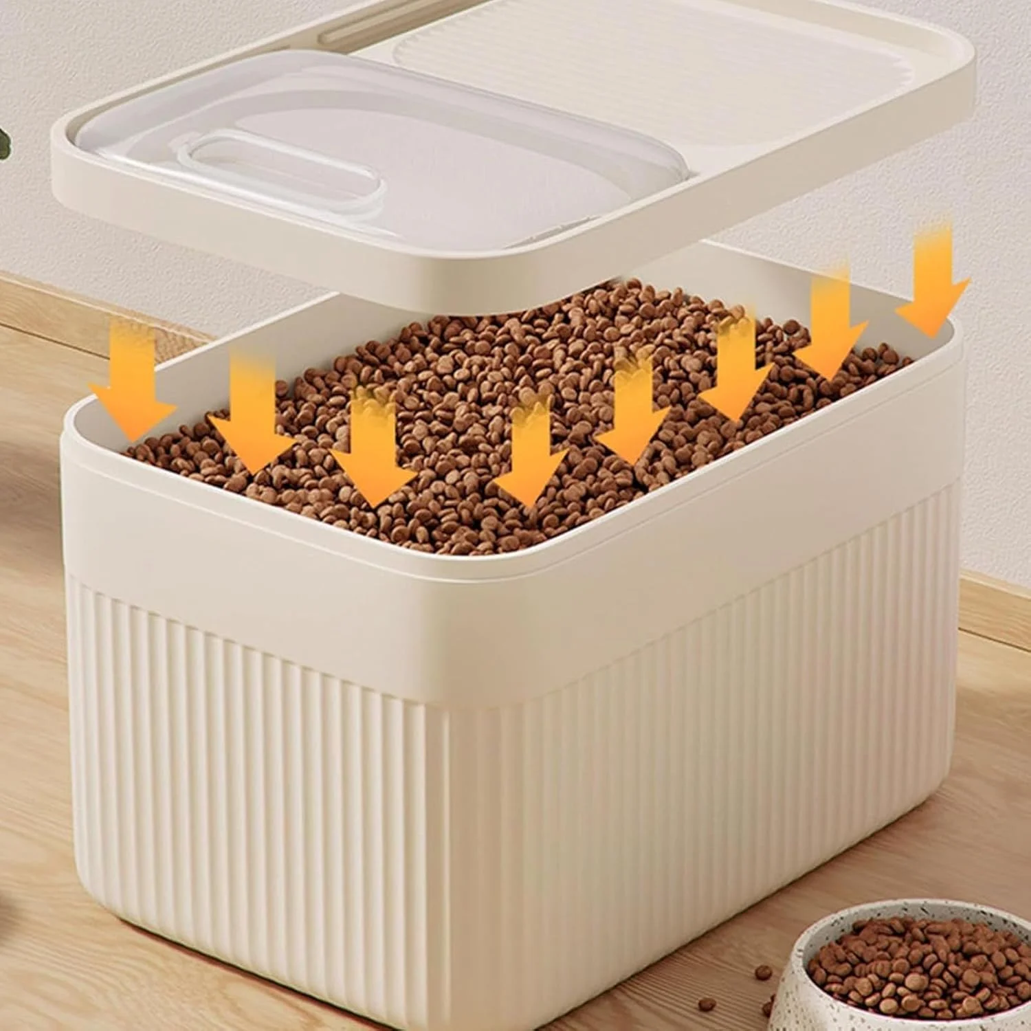 Rice Containers | Large Capacity Cereal Storage Box With Measuring Cup - Dishwasher-Safe Rice Organizer Box for Grain Flour Snack Cereal