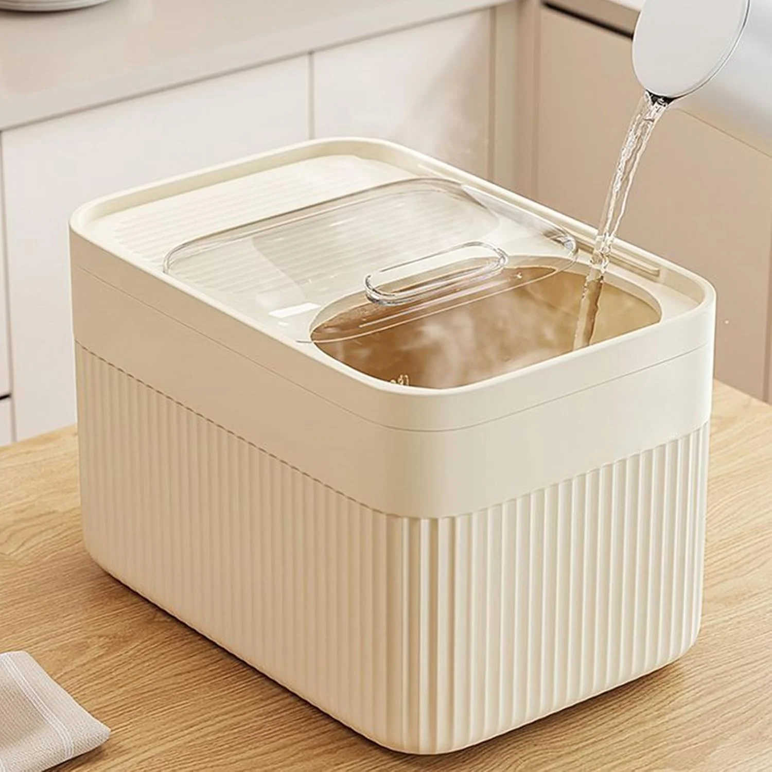 ظرف نگهداری برنج - سطل سازمان دهنده غذای حیوانات خانگی ضد گرد و غبار به همراه پیمانه | جعبه سازمان دهنده برنج قابل شستشو در ماشین ظرفشویی برای آرد غلات و تنقلات ظرف نگهداری برنج - سطل سازمان دهنده غذای حیوانات خانگی ضد گرد و غبار به همراه پیمانه | جعبه سازمان دهنده برنج قابل شستشو در ماشین ظرفشویی برای آرد غلات و تنقلات