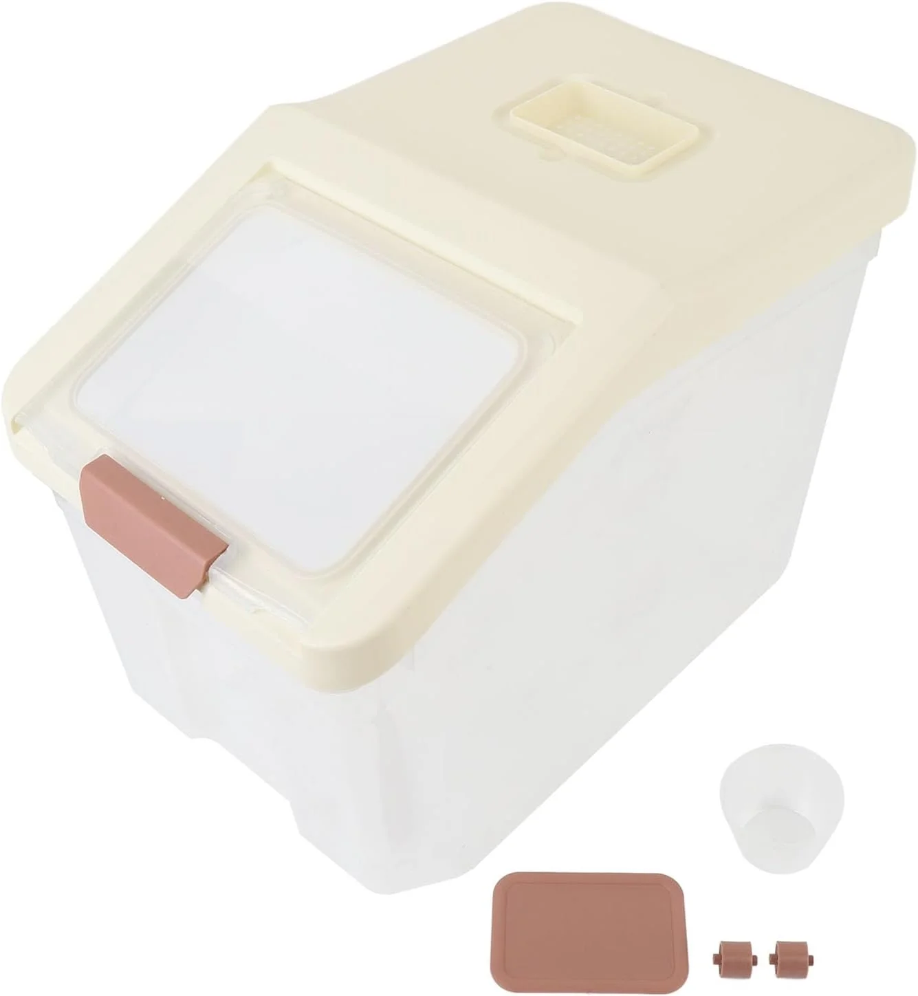 ظرف نگهداری برنج Sunisfa، سطل نگهداری آرد ضد هوا، ظرف نگهداری مواد غذایی خشک غلات برای آشپزخانه خانگی ضد رطوبت (25 کیلوگرم)