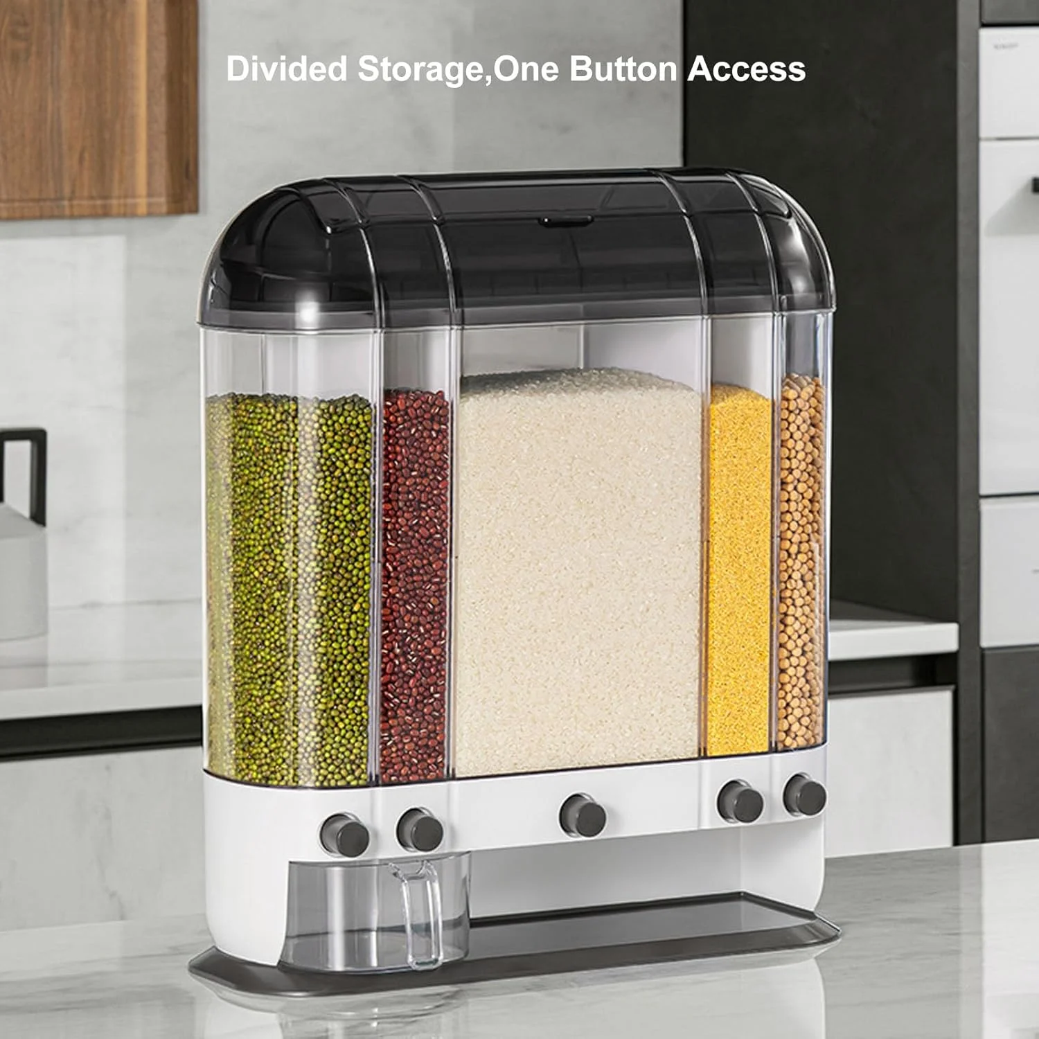 Cryfokt Rice Dispenser 16.5in Large Capacity Airtight Flour Storage Container Dry Food Dispenser Grain Storage for Kitchen and Dining Rooms (Cryfokt5sb2upxqm0-12)