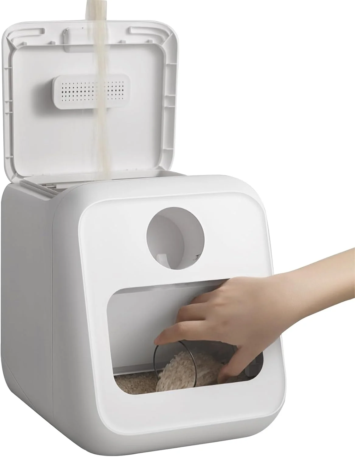 ظرف نگهداری برنج - سطل برنج با پیمانه اندازه گیری، ظروف دربسته آرد و مواد غذایی برای آشپزخانه، پخت و پز، فریزر، انبار، آپارتمان، رستوران، خوابگاه