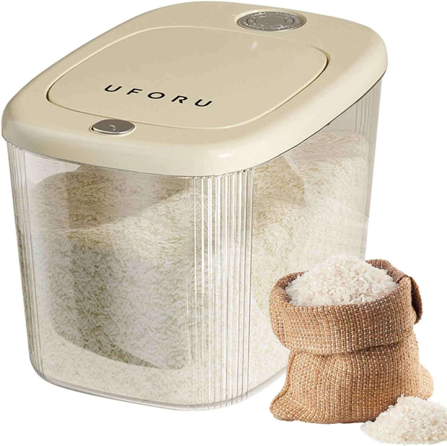 Rice Storage Bin, Pressed Rice Organizer Storage Boxes, Dry Food Containers Airtight Dispenser Kitchen Sealed Bins for Home and Kitchen