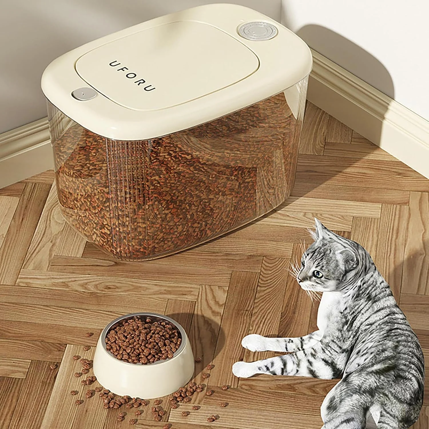 Rice Storage Bin - Space Saving Rice Storage Containers | Multifunctional Dry Food Containers Kitchen Sealed Bins for Grain Cereal Soybean and Corn