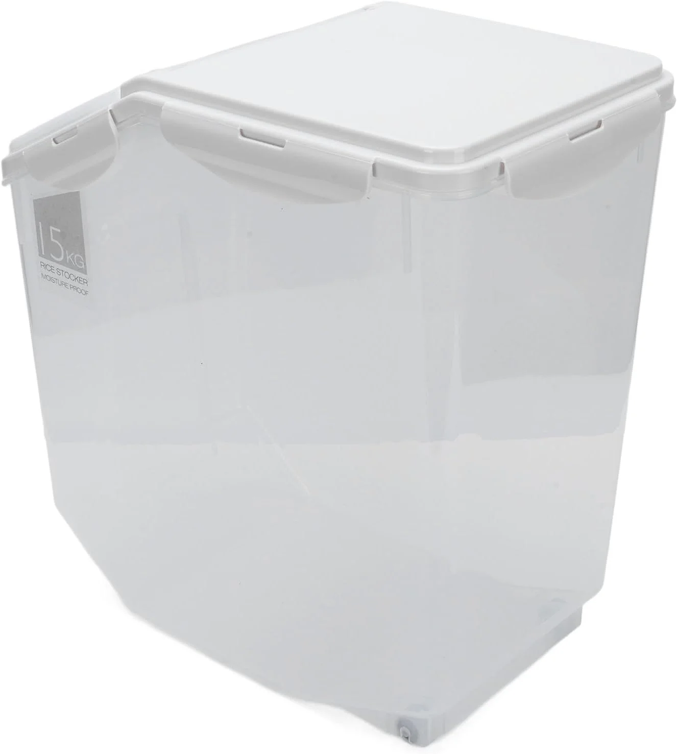 Mingzhe Rice Food Grade PP Grain Storage Container Damp Proof 15kg Capacity Kitchen Flour Grain Transparent Bin Locking Lid Home Mingzhe Rice Food Grade PP Grain Storage Container Damp Proof 15kg Capacity Kitchen Flour Grain Transparent Bin Locking Lid Home