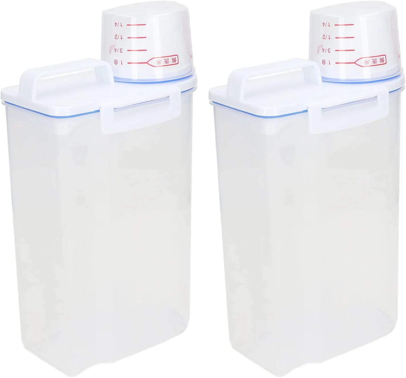 ظرف نگهداری برنج ضخیم پلاستیکی Tnfeeon، 2 عدد، جعبه زباله روشن 2.5 لیتری