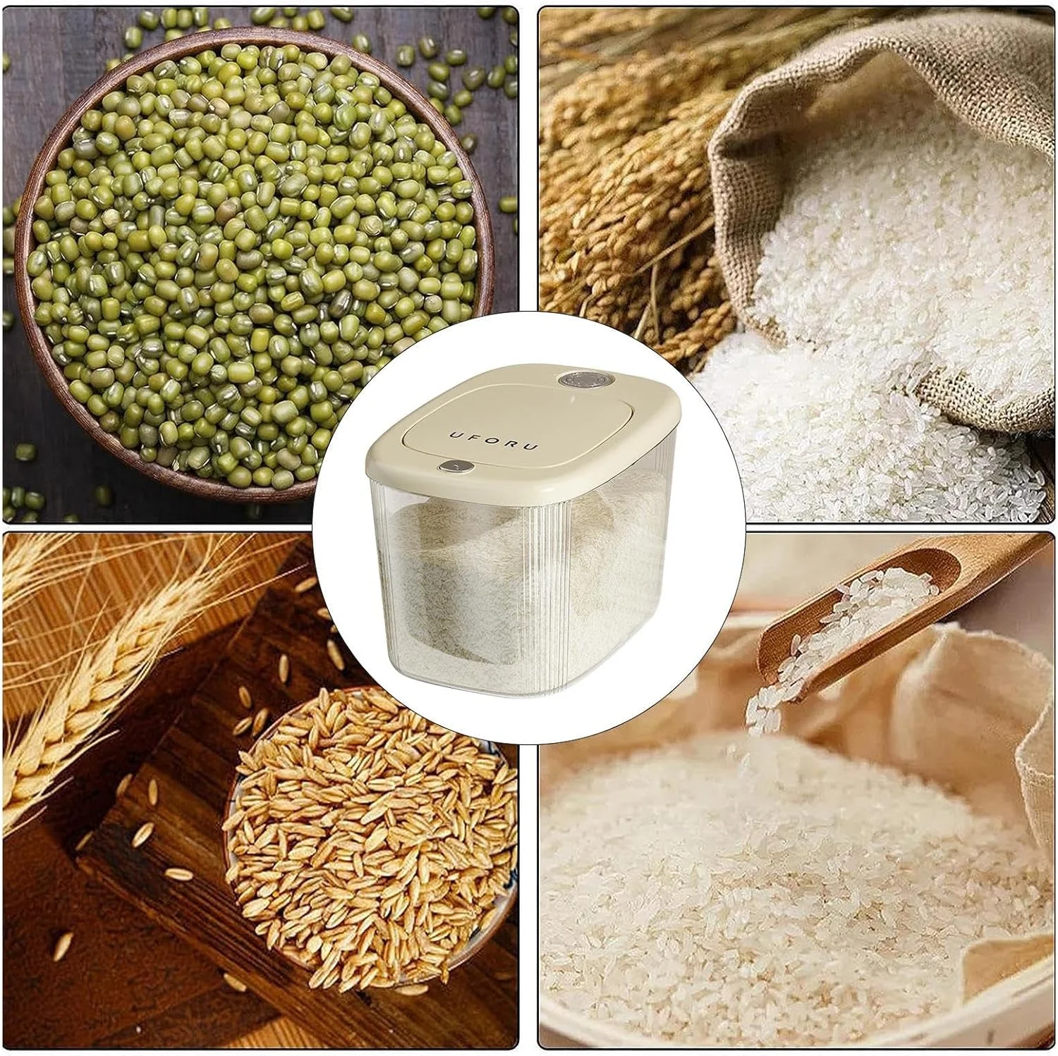 ظرف نگهداری برنج، جعبه های ذخیره سازی سازمان دهنده برنج فشرده - ظروف نگهداری مواد غذایی خشک، پخش کننده هواگیر، سطل های مهر و موم شده آشپزخانه برای خانه و آشپزخانه ظرف نگهداری برنج، جعبه های ذخیره سازی سازمان دهنده برنج فشرده - ظروف نگهداری مواد غذایی خشک، پخش کننده هواگیر، سطل های مهر و موم شده آشپزخانه برای خانه و آشپزخانه