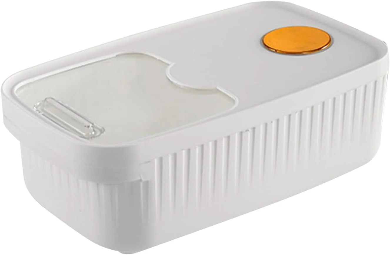 ظرف برنج بزرگ نیکو، سطل آرد غلات پلاستیکی درب دار (سفید 5 کیلوگرم / 11 پوند)