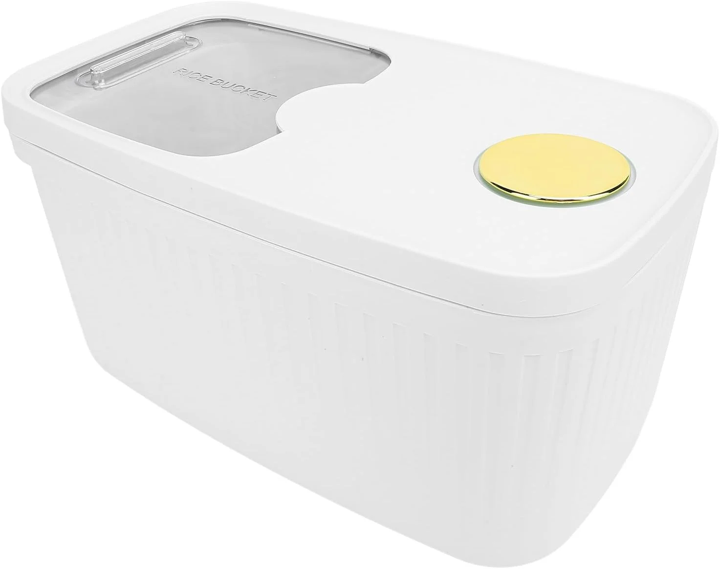 ظرف نگهداری برنج ضد آب با ظرفیت بزرگ و پنجره شفاف، مناسب برای سازماندهی آشپزخانه (سفید) ظرف نگهداری برنج ضد آب با ظرفیت بزرگ و پنجره شفاف، مناسب برای سازماندهی آشپزخانه (سفید)