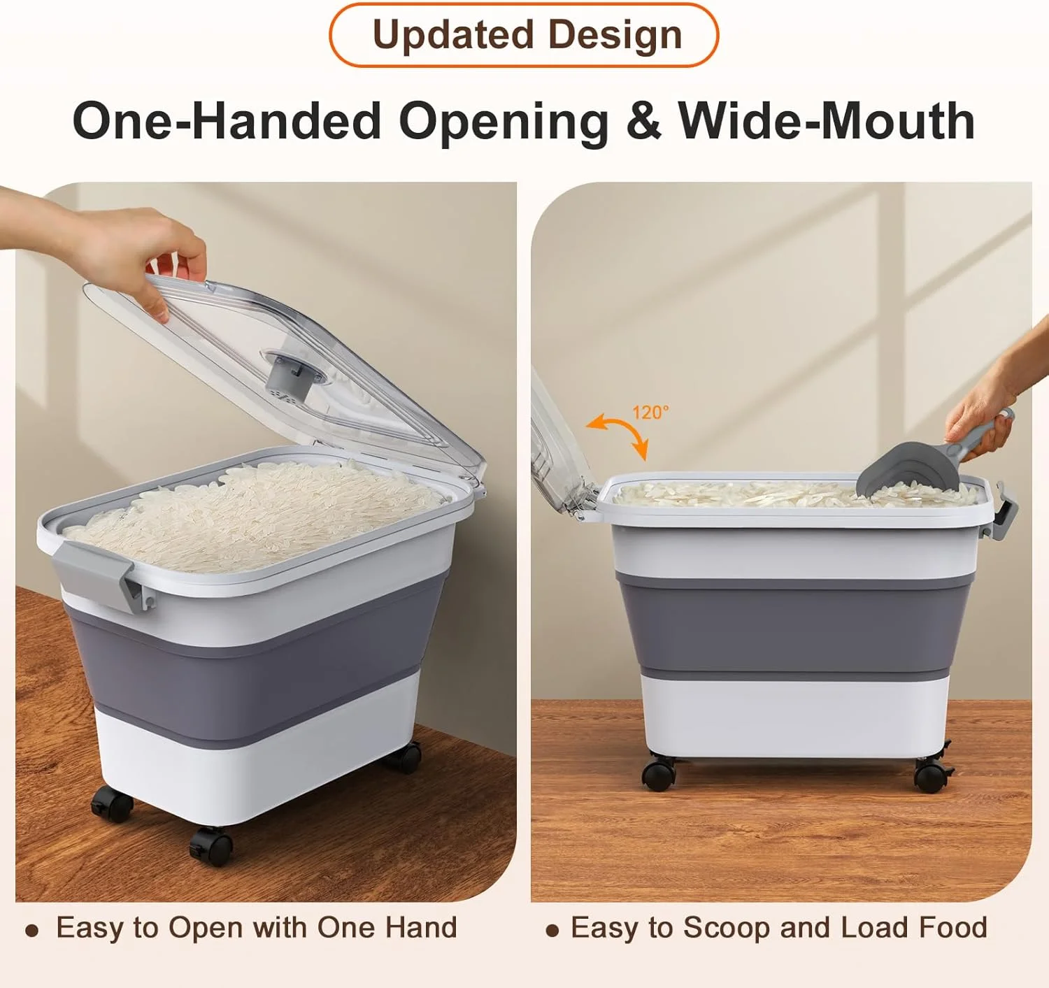 ظرف نگهداری برنج، ظروف نگهداری مواد غذایی تاشو و ضد هوا با درب شفاف و چرخ، پخش کننده برنج با پیمانه برای آرد، غلات، پاستا، دانه، ظرف نگهداری غذای گربه، حیوانات خانگی، پرندگان و سگ ظرف نگهداری برنج، ظروف نگهداری مواد غذایی تاشو و ضد هوا با درب شفاف و چرخ، پخش کننده برنج با پیمانه برای آرد، غلات، پاستا، دانه، ظرف نگهداری غذای گربه، حیوانات خانگی، پرندگان و سگ