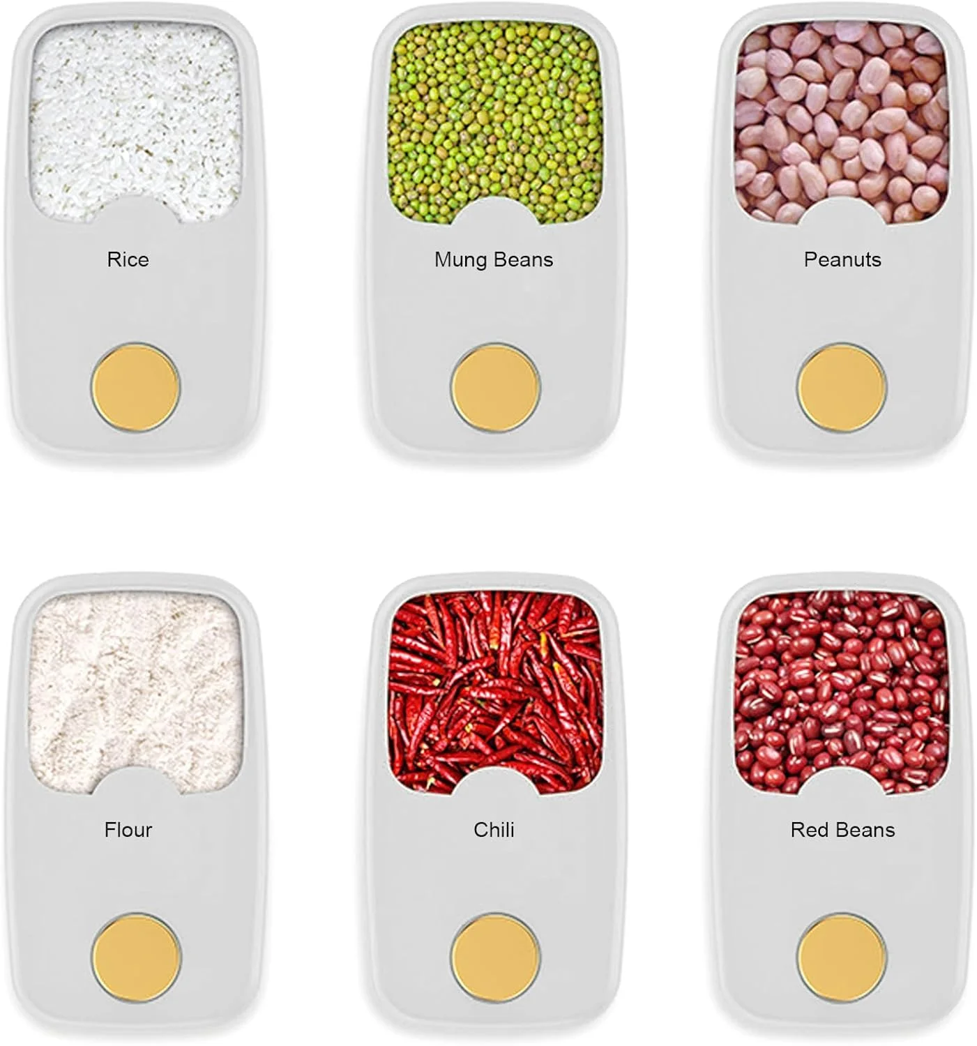 ظرف نگهداری برنج ضد آب با ظرفیت بزرگ و پنجره شفاف، مناسب برای سازماندهی آشپزخانه (سفید) ظرف نگهداری برنج ضد آب با ظرفیت بزرگ و پنجره شفاف، مناسب برای سازماندهی آشپزخانه (سفید)