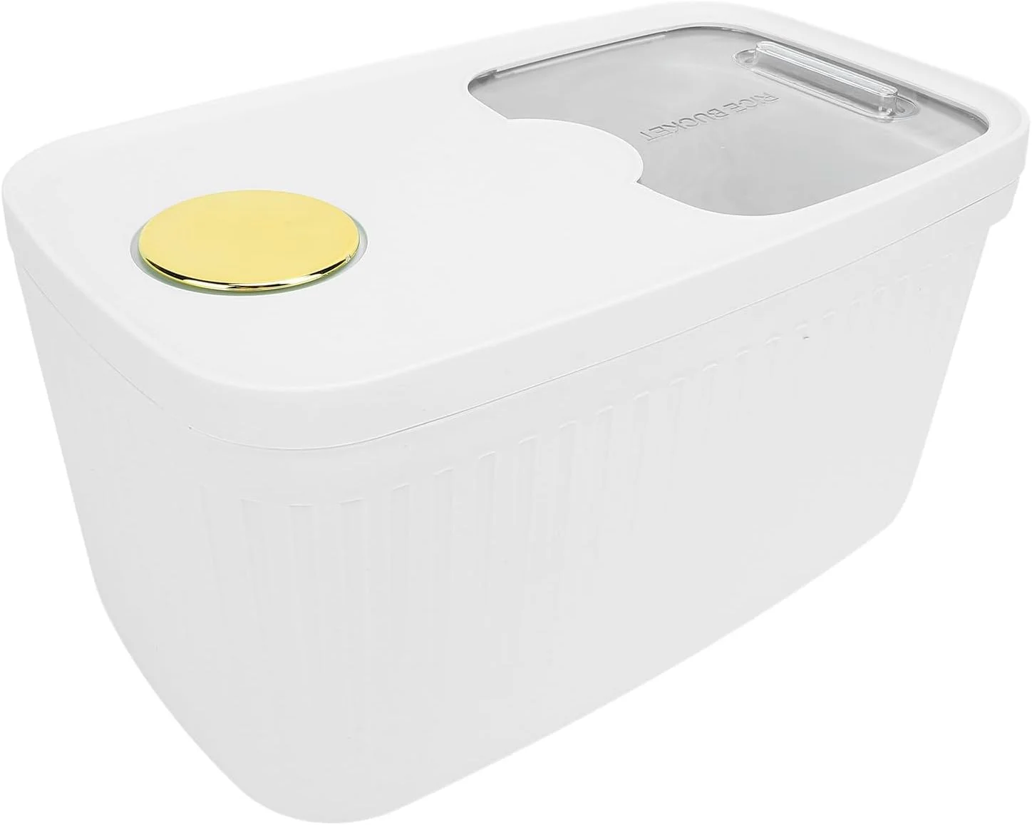 ظرف نگهداری برنج ضد آب با ظرفیت بزرگ و پنجره شفاف، مناسب برای سازماندهی آشپزخانه (سفید) ظرف نگهداری برنج ضد آب با ظرفیت بزرگ و پنجره شفاف، مناسب برای سازماندهی آشپزخانه (سفید)