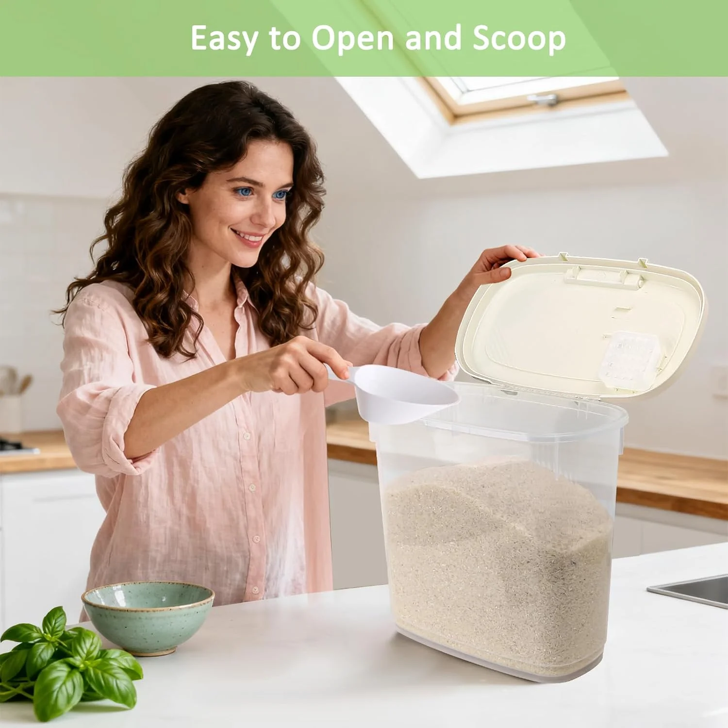 ظرف بزرگ نگهداری برنج با ظرفیت ۹ کیلوگرم - ظرف بلند نگهداری آرد به همراه پیمانه + فنجان - سطل باریک نگهداری مواد غذایی خشک برای غلات، شکر، حبوبات، غذای سگ و گربه - نظم دهنده آشپزخانه و انبار ظرف بزرگ نگهداری برنج با ظرفیت ۹ کیلوگرم - ظرف بلند نگهداری آرد به همراه پیمانه + فنجان - سطل باریک نگهداری مواد غذایی خشک برای غلات، شکر، حبوبات، غذای سگ و گربه - نظم دهنده آشپزخانه و انبار