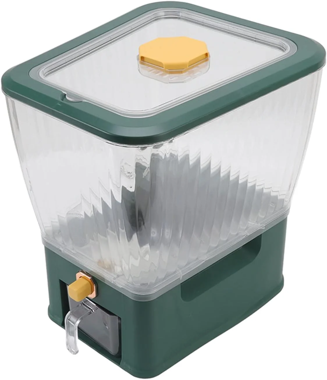 ظرف نگهداری برنج شفاف 11 کیلوگرمی، ظرف بزرگ پخش کننده دانه با یک دکمه فشاری، سطل غذای خشک مهر و موم شده مناسب آشپزخانه منزل (Nikoug4rqz-11)