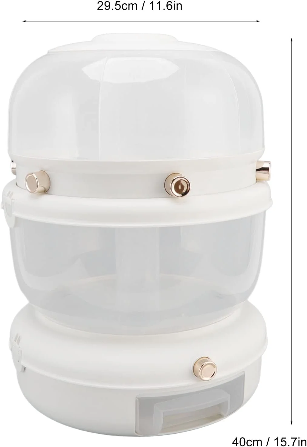 ظرف نگهداری برنج چرخشی 6 قسمتی، مخزن غذای خشک درب دار مناسب آشپزخانه منزل (سفید)
