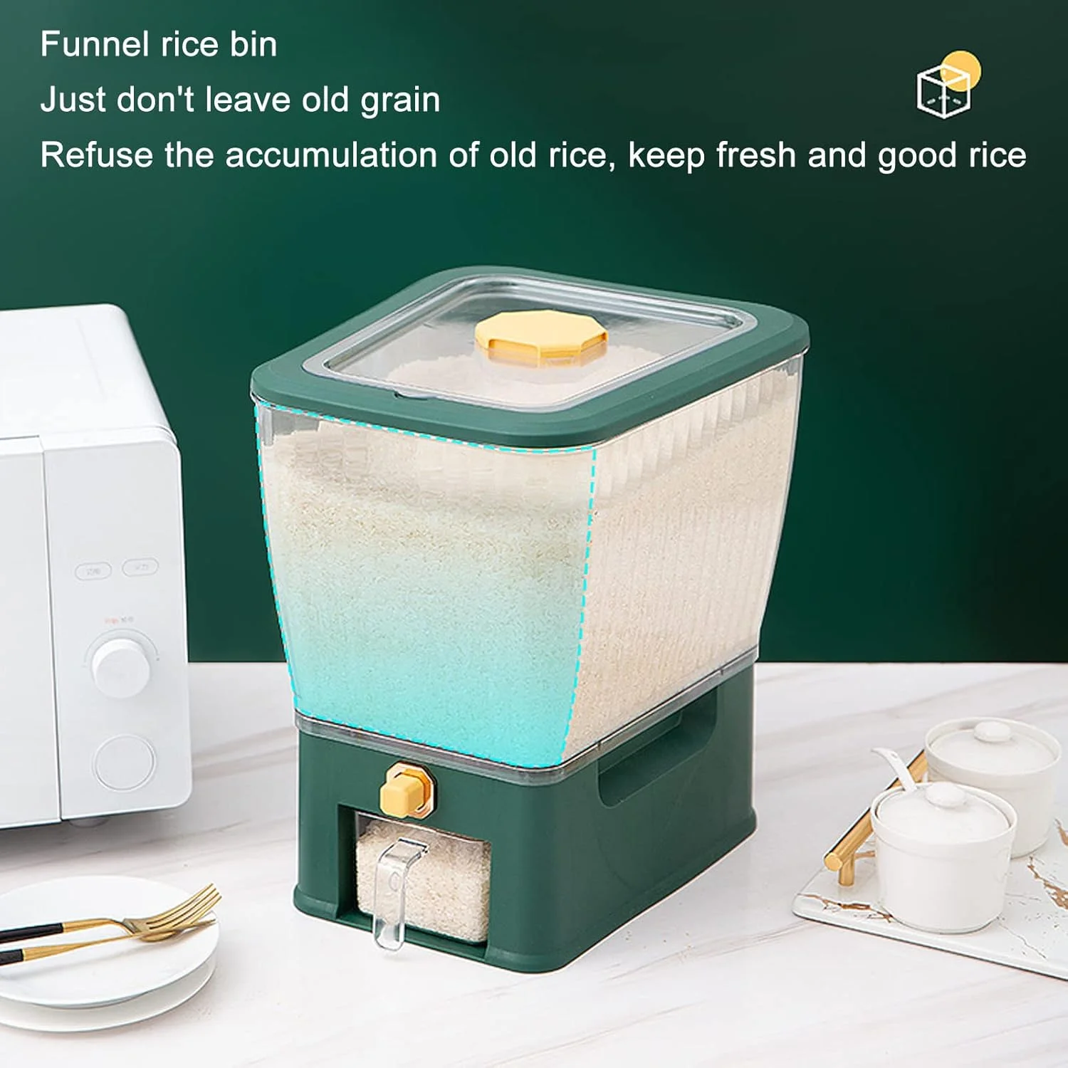 ظرف نگهداری برنج شفاف 11 کیلوگرمی، ظرف بزرگ پخش کننده دانه با یک دکمه فشاری، سطل غذای خشک مهر و موم شده مناسب آشپزخانه منزل (Nikoug4rqz-11) ظرف نگهداری برنج شفاف 11 کیلوگرمی، ظرف بزرگ پخش کننده دانه با یک دکمه فشاری، سطل غذای خشک مهر و موم شده مناسب آشپزخانه منزل (Nikoug4rqz-11)