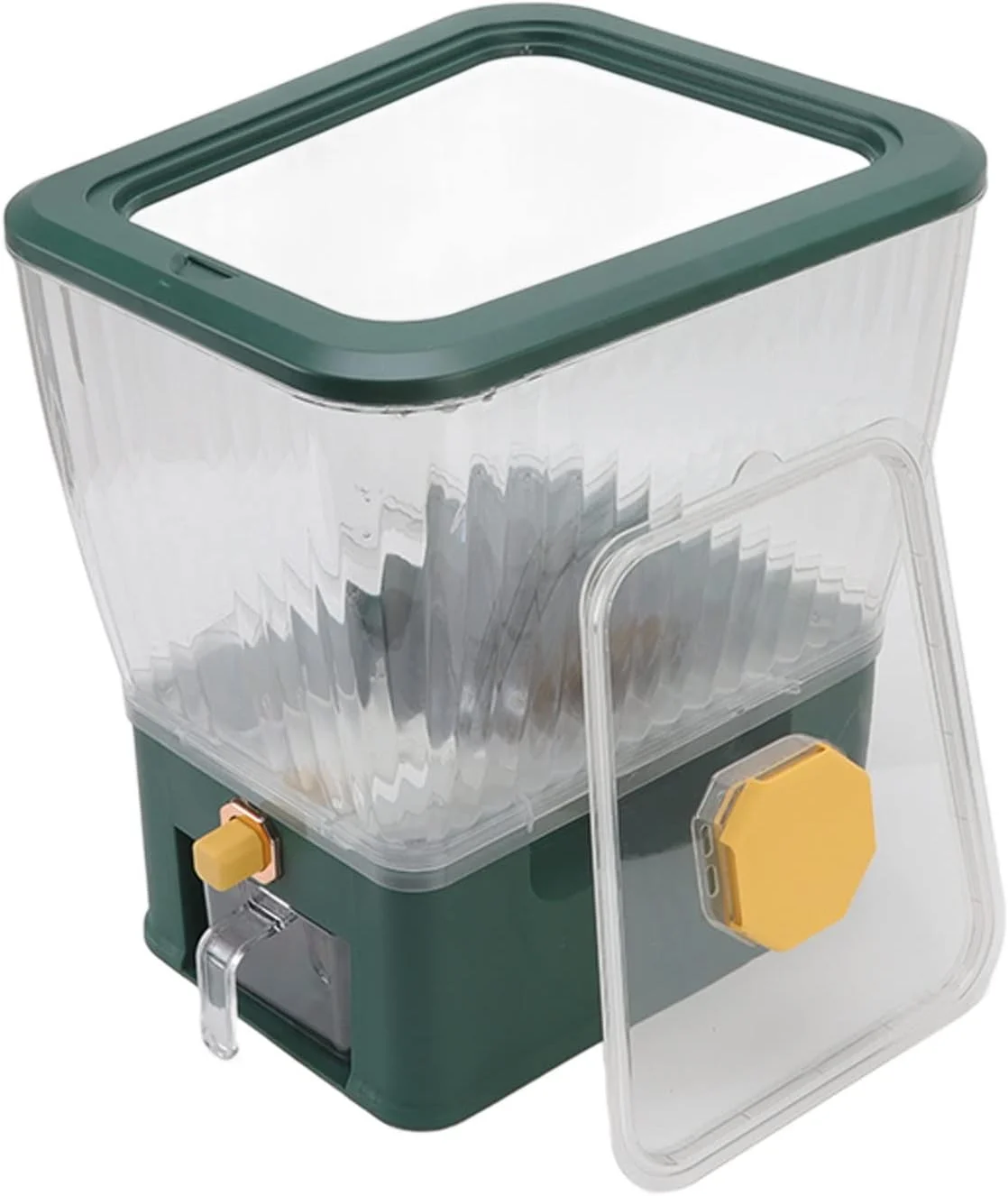 ظرف نگهداری برنج شفاف 11 کیلوگرمی، ظرف بزرگ پخش کننده دانه با یک دکمه فشاری، سطل غذای خشک مهر و موم شده مناسب آشپزخانه منزل (Nikoug4rqz-11) ظرف نگهداری برنج شفاف 11 کیلوگرمی، ظرف بزرگ پخش کننده دانه با یک دکمه فشاری، سطل غذای خشک مهر و موم شده مناسب آشپزخانه منزل (Nikoug4rqz-11)