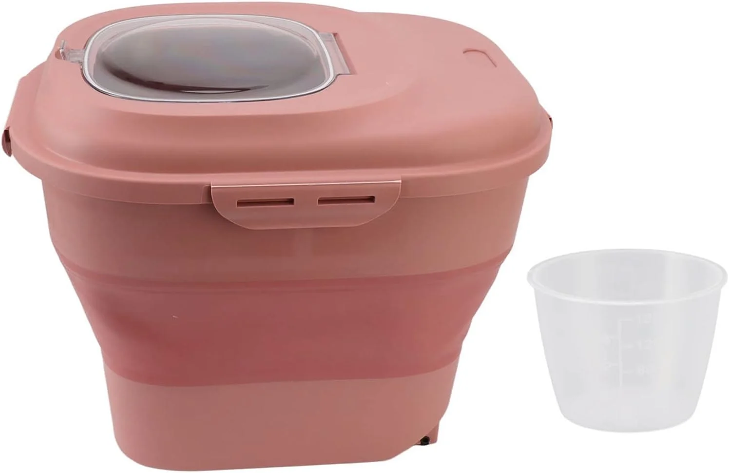 ظرف بزرگ تاشو نگهداری برنج و مواد غذایی با چرخ برای آشپزخانه و انبار خانه (NIKOULSM-11)