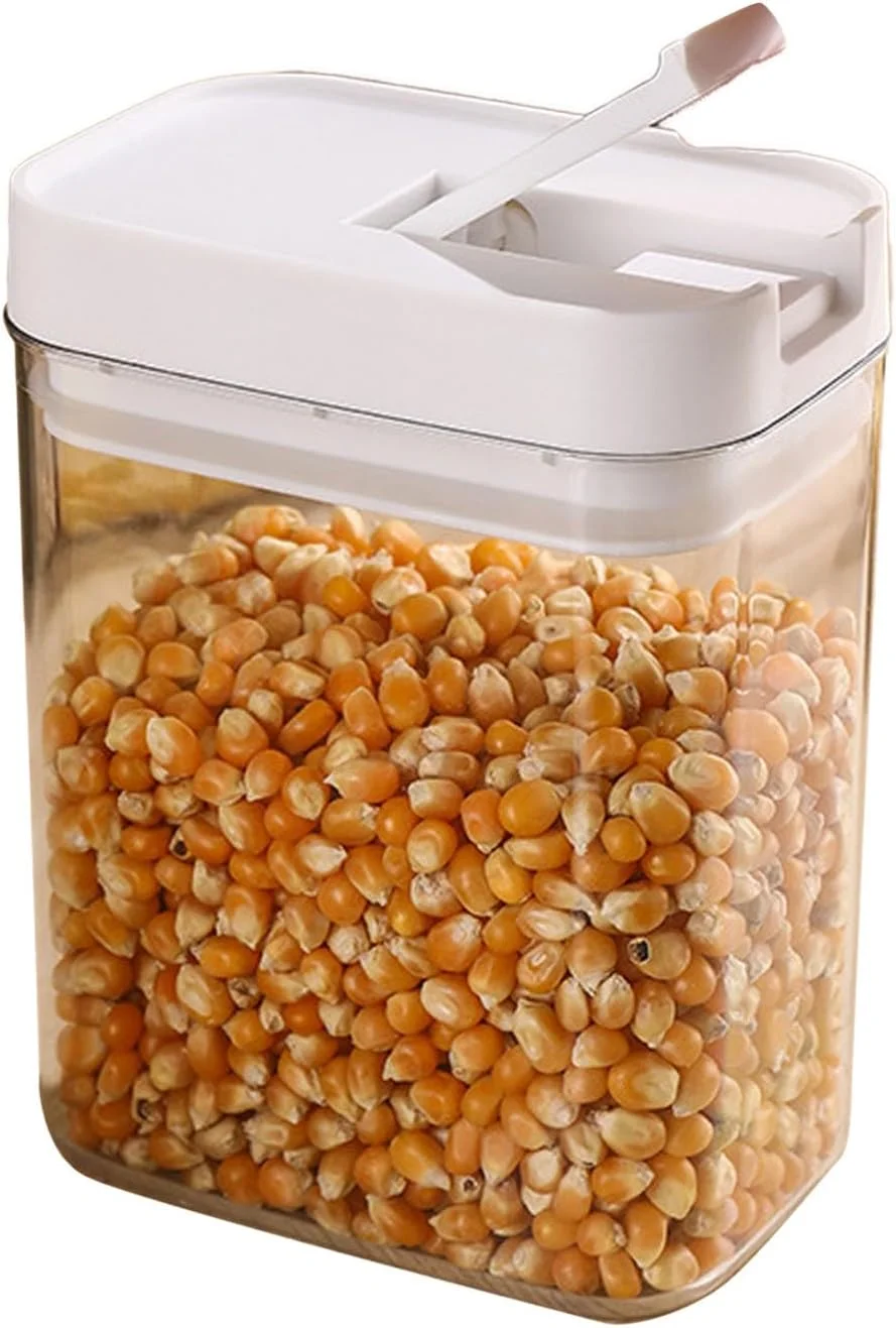 ظرف نگهداری مواد غذایی یوسات، 800 میلی لیتر، پلاستیکی، شفاف، قابل چیدن، درب دار، مناسب برای نگهداری غلات، برنج، حبوبات و سازماندهی آشپزخانه