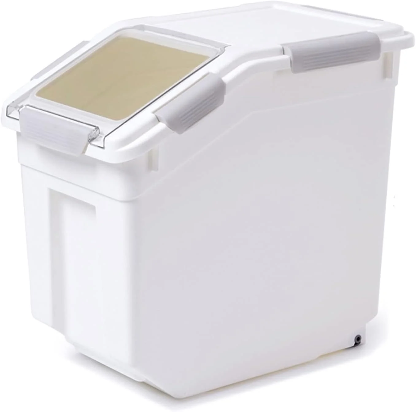 Toolzia Rice Dispenser 10kg with Scoop, Airtight Rice Storage Container Dry Food Dispenser Large Sealed Grain Containe Bin (Grey)