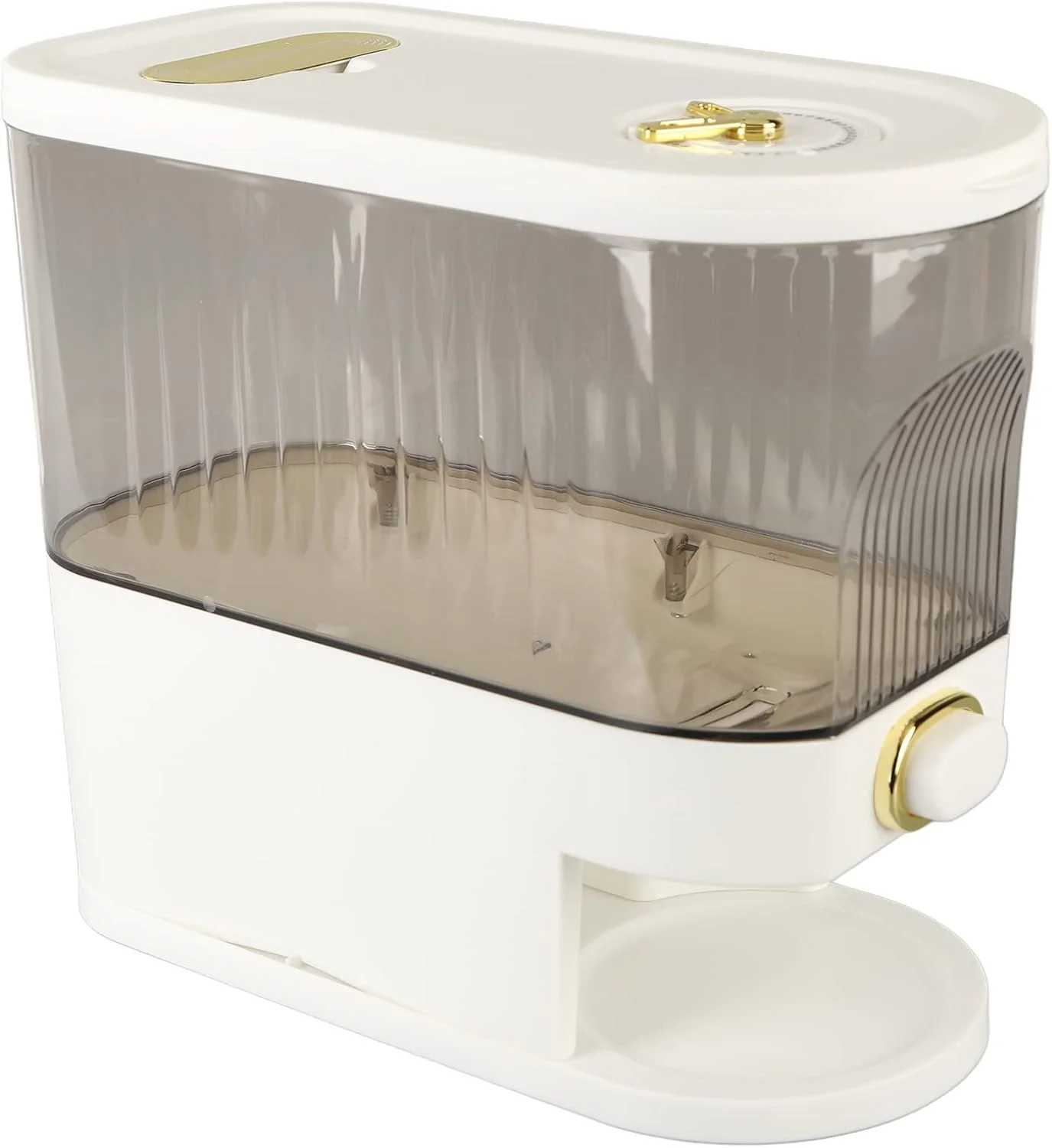 ظرف نگهداری برنج HWGING، عملکرد دکمه ای شفاف، ظرف نگهداری بدون بو، غذای خشک، با پیمانه اندازه گیری غلات، لوبیا، سفید (HWGINGxha8m76gw5-11) ظرف نگهداری برنج HWGING، عملکرد دکمه ای شفاف، ظرف نگهداری بدون بو، غذای خشک، با پیمانه اندازه گیری غلات، لوبیا، سفید (HWGINGxha8m76gw5-11)