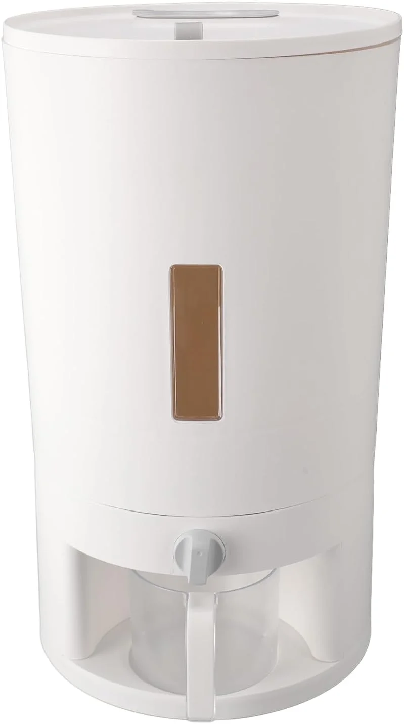 ظرف نگهداری برنج آشپزخانه Syrisora با پیمانه اندازه گیری، طراحی مهر و موم شده، پخش کننده دقیق غلات برای مصارف خانگی (بزرگ برای بیش از 3 کیلوگرم)