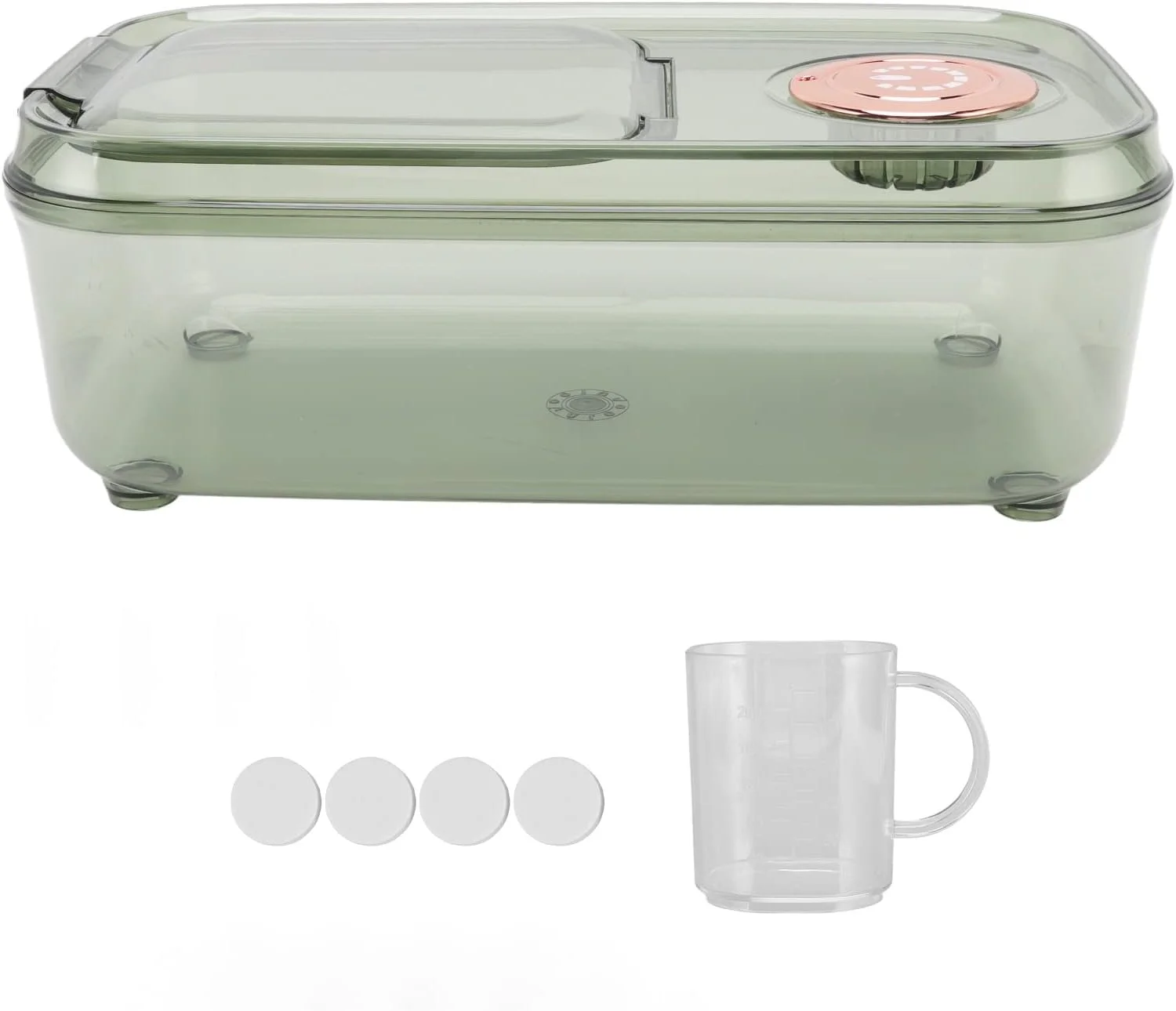 ظرف نگهداری مواد غذایی شفاف JTLB با درب لولایی و پیمانه اندازه گیری، مقاوم در برابر حشرات، ایده آل برای نگهداری برنج و غلات (10 کیلوگرم سبز) ظرف نگهداری مواد غذایی شفاف JTLB با درب لولایی و پیمانه اندازه گیری، مقاوم در برابر حشرات، ایده آل برای نگهداری برنج و غلات (10 کیلوگرم سبز)