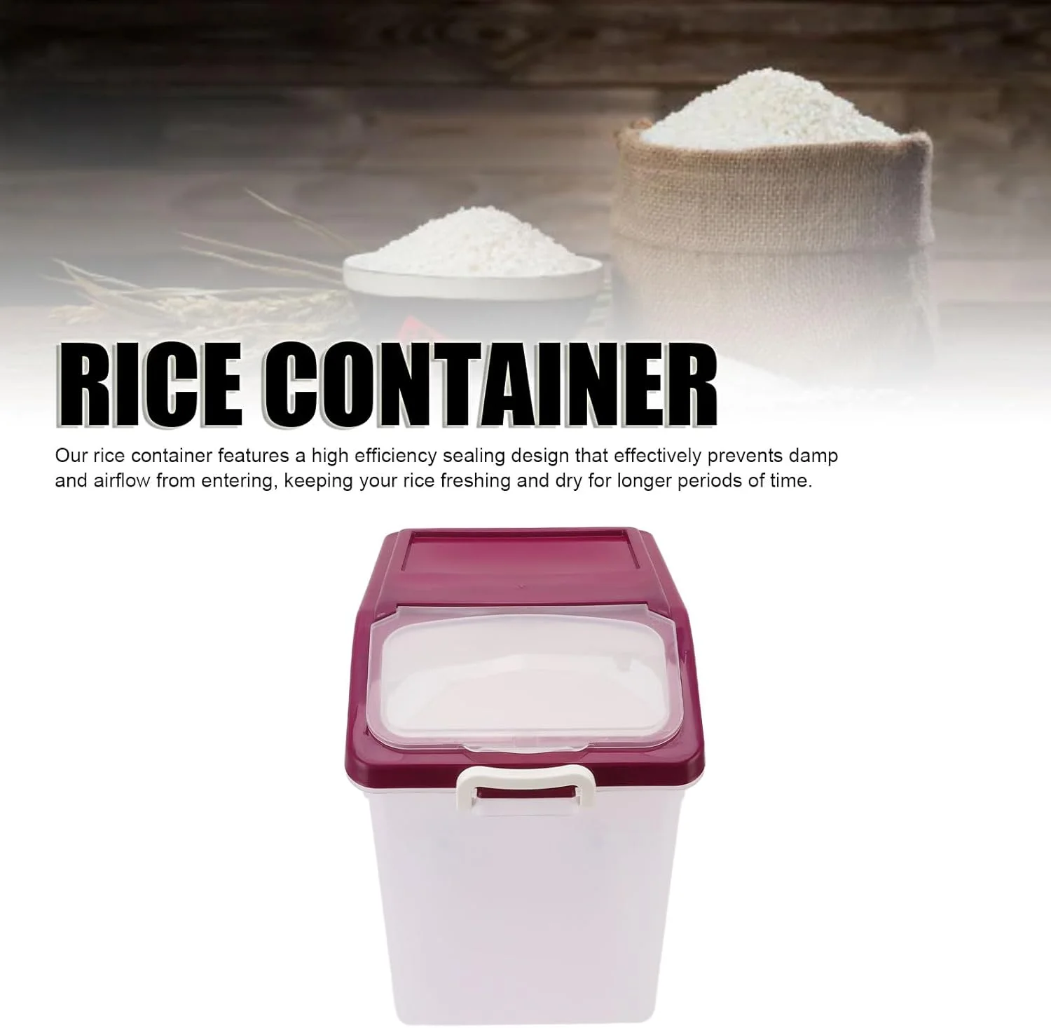 ظرف برنج شفاف درب دار، ظرف نگهداری مواد غذایی، جعبه برنج درب دار، ظرف آرد مواد غذایی خشک برای مواد غذایی خشک غلات آشپزخانه غذای حیوانات خانگی ظرف برنج شفاف درب دار، ظرف نگهداری مواد غذایی، جعبه برنج درب دار، ظرف آرد مواد غذایی خشک برای مواد غذایی خشک غلات آشپزخانه غذای حیوانات خانگی