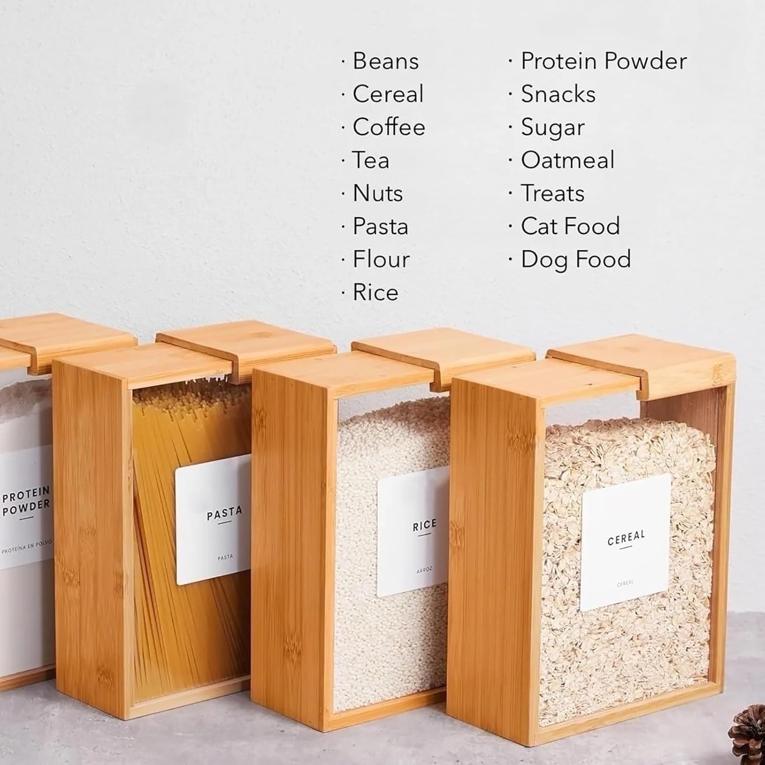 ظرف نگهدارنده غذا، ظرف غلات 3 لیتری بامبو، ظروف نگهداری مواد غذایی دربسته مناسب برای سازماندهی آشپزخانه و مواد غذایی، ظرف غلات و آرد، سازگار با محیط زیست، فاقد BPA و مواد سمی ظرف نگهدارنده غذا، ظرف غلات 3 لیتری بامبو، ظروف نگهداری مواد غذایی دربسته مناسب برای سازماندهی آشپزخانه و مواد غذایی، ظرف غلات و آرد، سازگار با محیط زیست، فاقد BPA و مواد سمی