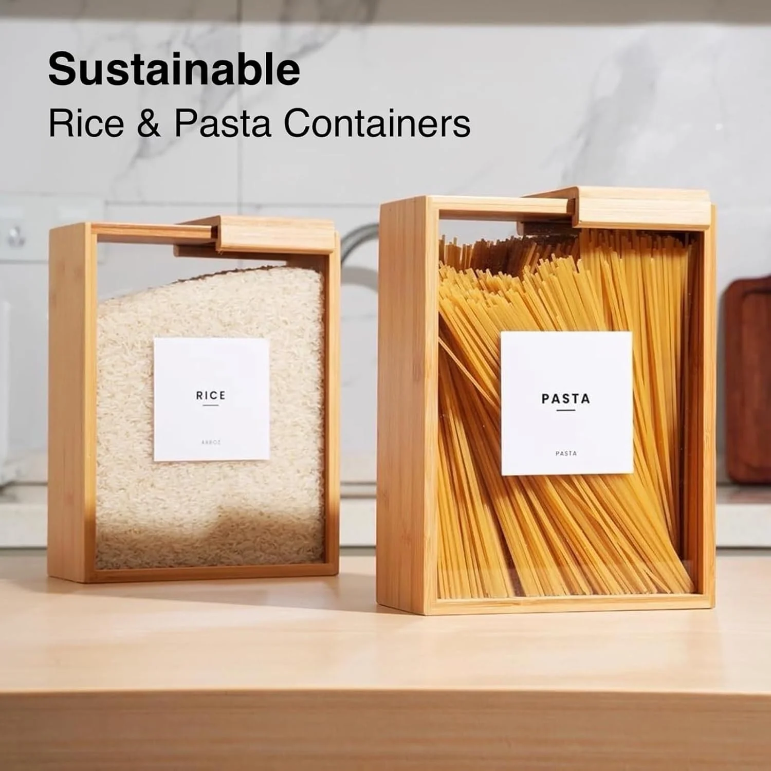 ظرف نگهدارنده غذا، ظرف غلات 3 لیتری بامبو، ظروف نگهداری مواد غذایی دربسته مناسب برای سازماندهی آشپزخانه و مواد غذایی، ظرف غلات و آرد، سازگار با محیط زیست، فاقد BPA و مواد سمی ظرف نگهدارنده غذا، ظرف غلات 3 لیتری بامبو، ظروف نگهداری مواد غذایی دربسته مناسب برای سازماندهی آشپزخانه و مواد غذایی، ظرف غلات و آرد، سازگار با محیط زیست، فاقد BPA و مواد سمی