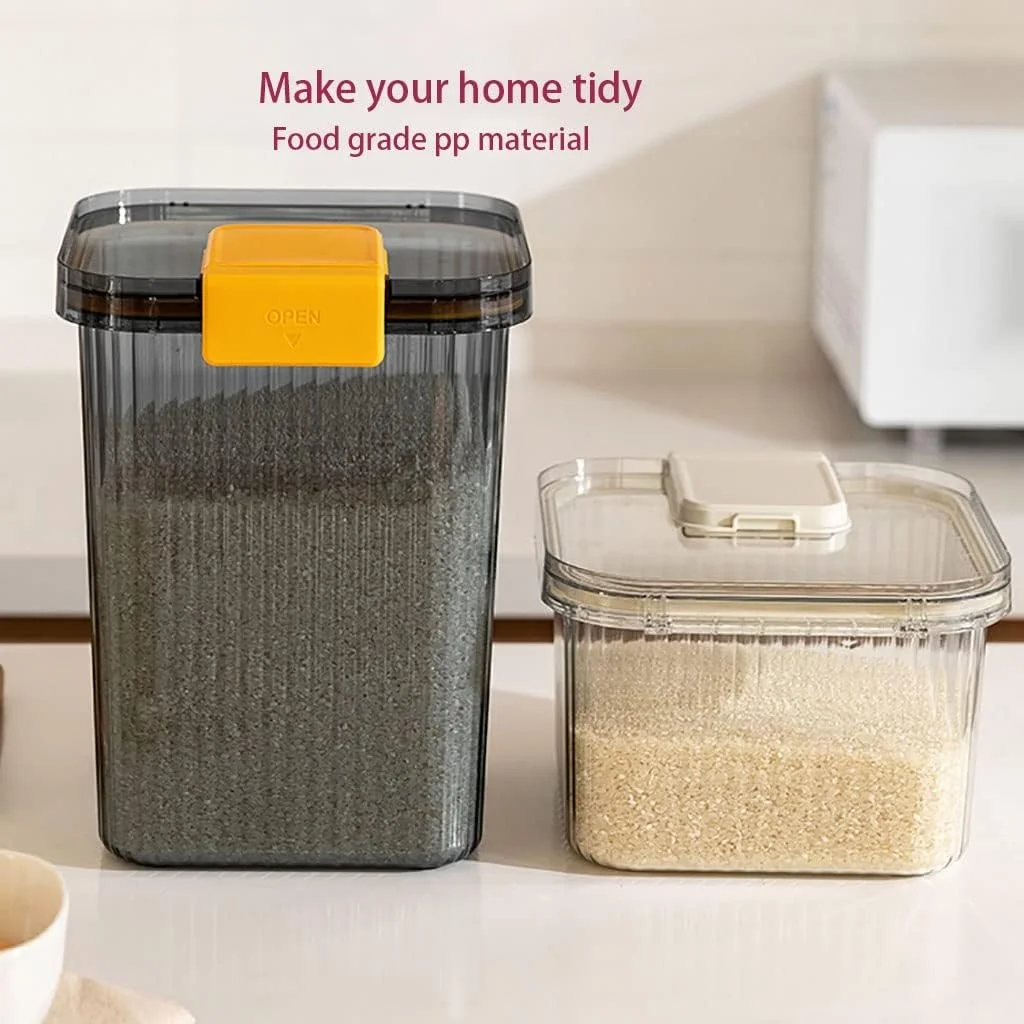 ظرف نگهداری برنج و مواد غذایی خشک فله، سطل برنج پلاستیکی با پیمانه اندازه گیری، جعبه نگهداری برنج، ظرف بزرگ و مهر و موم شده غلات (رنگ: سفید، سایز: S/25.8 * 24.2 * 17cm) ظرف نگهداری برنج و مواد غذایی خشک فله، سطل برنج پلاستیکی با پیمانه اندازه گیری، جعبه نگهداری برنج، ظرف بزرگ و مهر و موم شده غلات (رنگ: سفید، سایز: S/25.8 * 24.2 * 17cm)