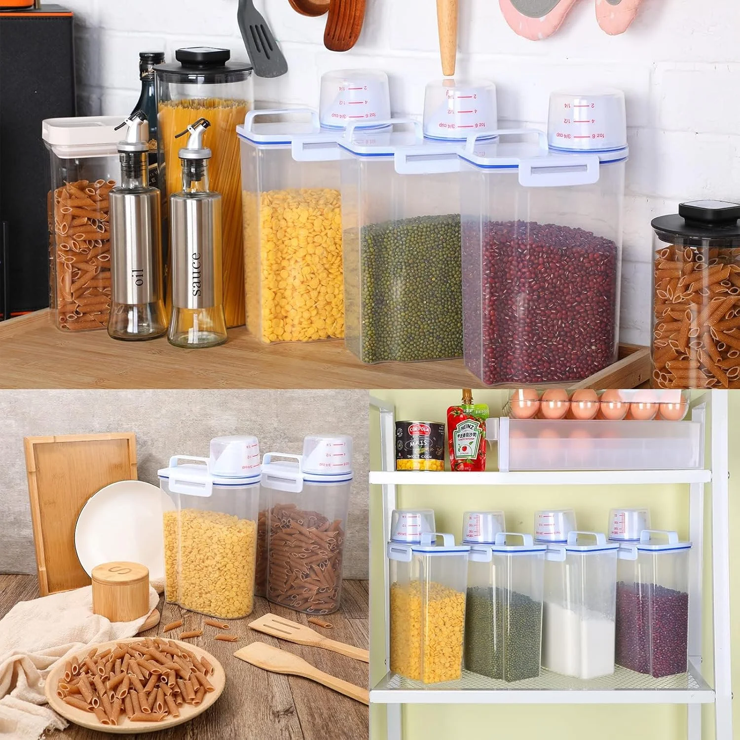 ظرف غلات دوکو، بسته 2 عددی، پخش کننده جو دوسر، سطل ذخیره برنج با طراحی ضد هوا + پیمانه اندازه گیری + دهانه خروجی مناسب برای سازماندهی شکر، دانه، آرد، آجیل، 2.5 لیتر ظرف غلات دوکو، بسته 2 عددی، پخش کننده جو دوسر، سطل ذخیره برنج با طراحی ضد هوا + پیمانه اندازه گیری + دهانه خروجی مناسب برای سازماندهی شکر، دانه، آرد، آجیل، 2.5 لیتر