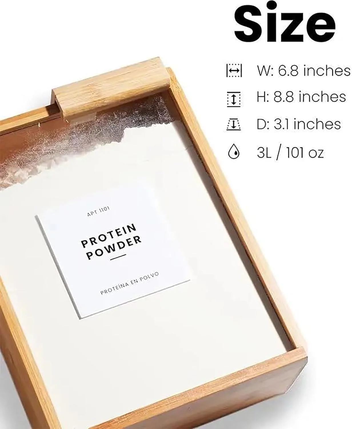 ظرف نگهدارنده غذا، ظرف غلات 3 لیتری بامبو، ظروف نگهداری مواد غذایی دربسته مناسب برای سازماندهی آشپزخانه و مواد غذایی، ظرف غلات و آرد، سازگار با محیط زیست، فاقد BPA و مواد سمی ظرف نگهدارنده غذا، ظرف غلات 3 لیتری بامبو، ظروف نگهداری مواد غذایی دربسته مناسب برای سازماندهی آشپزخانه و مواد غذایی، ظرف غلات و آرد، سازگار با محیط زیست، فاقد BPA و مواد سمی