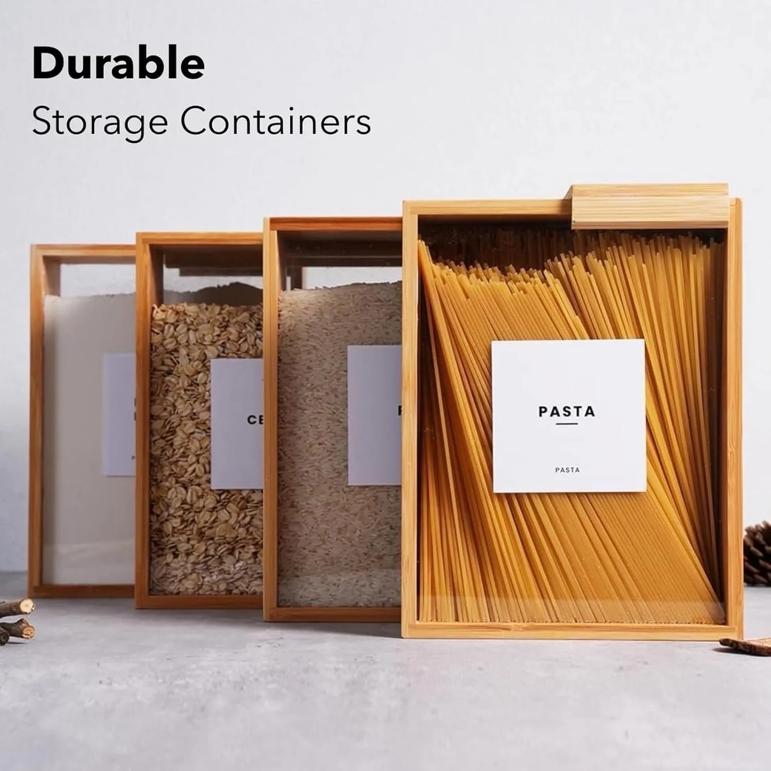 ظرف نگهدارنده غذا، ظرف غلات 3 لیتری بامبو، ظروف نگهداری مواد غذایی دربسته مناسب برای سازماندهی آشپزخانه و مواد غذایی، ظرف غلات و آرد، سازگار با محیط زیست، فاقد BPA و مواد سمی ظرف نگهدارنده غذا، ظرف غلات 3 لیتری بامبو، ظروف نگهداری مواد غذایی دربسته مناسب برای سازماندهی آشپزخانه و مواد غذایی، ظرف غلات و آرد، سازگار با محیط زیست، فاقد BPA و مواد سمی
